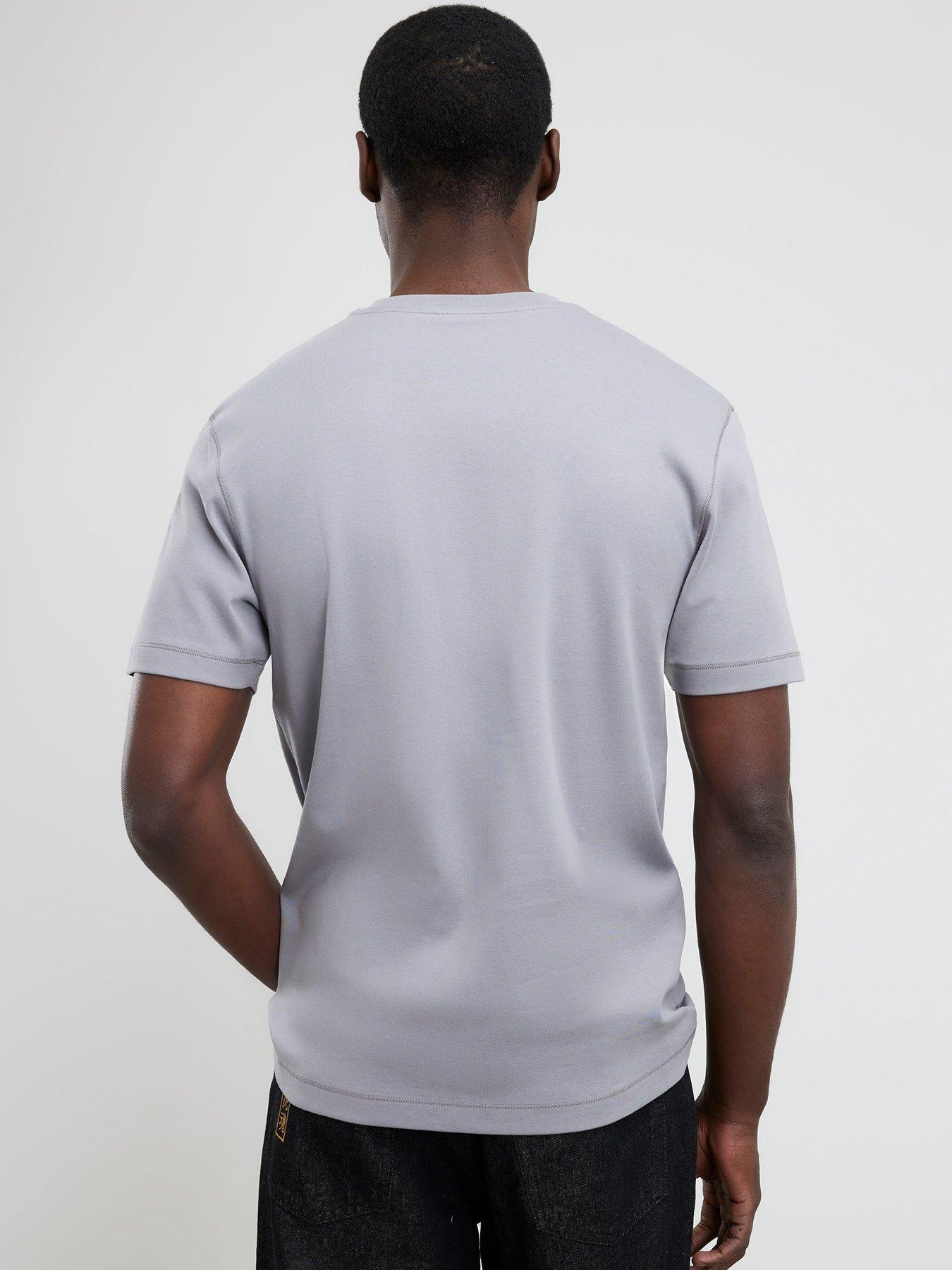 Image 2 of 4 of River Island Slim Essentials Short Sleeve T-Shirt - Grey
