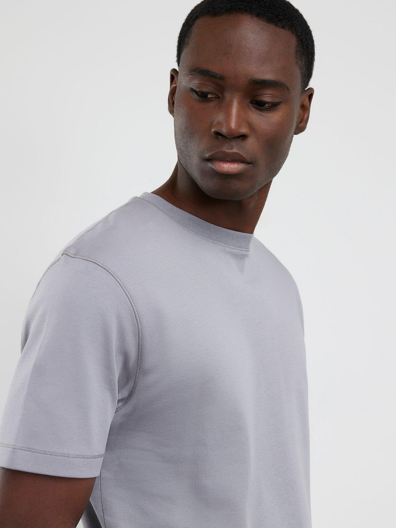 Image 4 of 4 of River Island Slim Essentials Short Sleeve T-Shirt - Grey