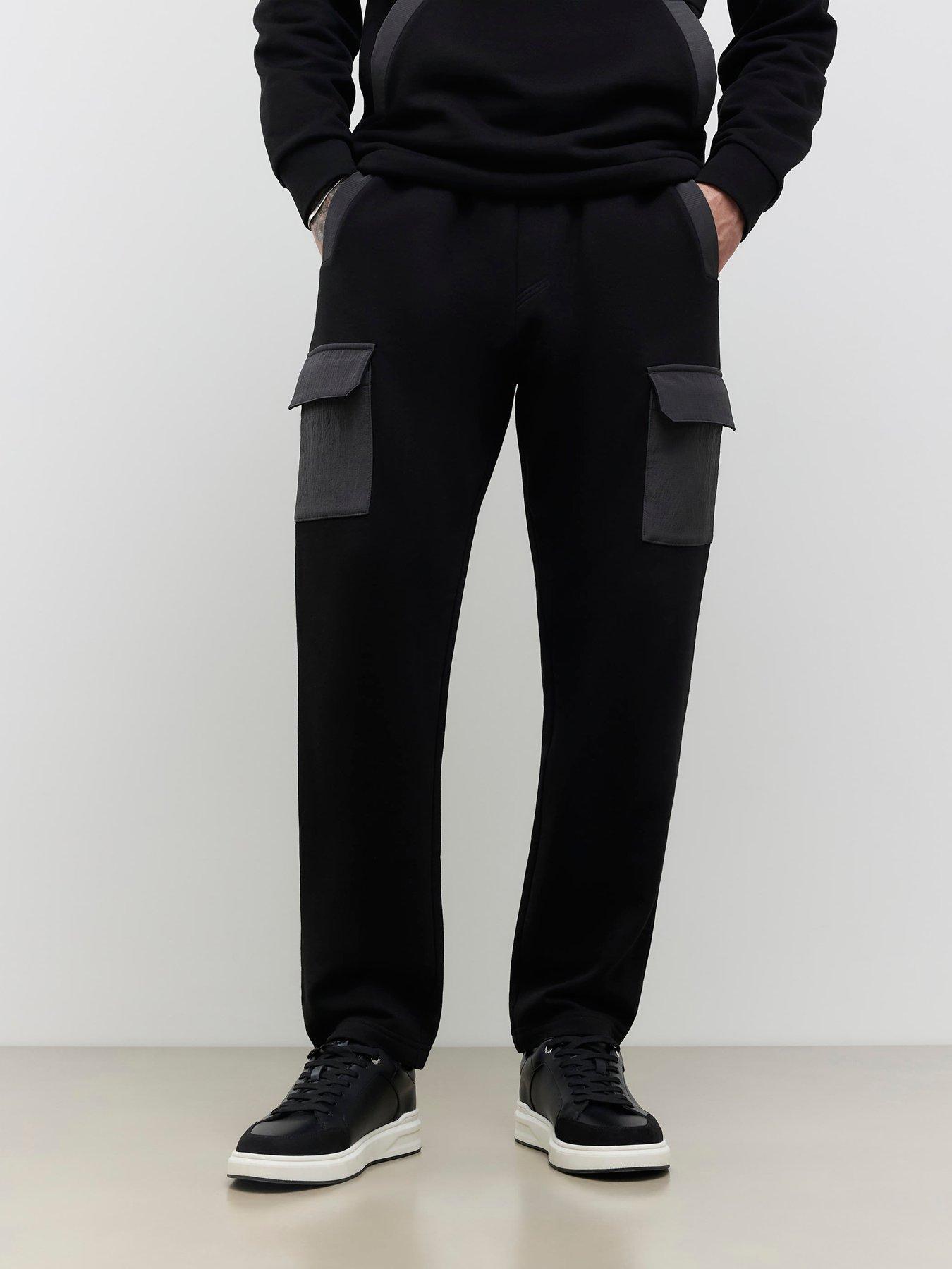 Image 1 of 4 of River Island Luminus Joggers - Black