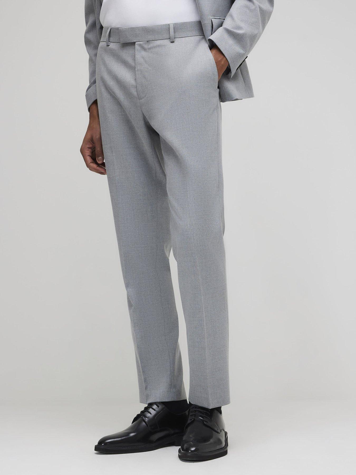 river-island-slim-texture-suit-trouser-grey