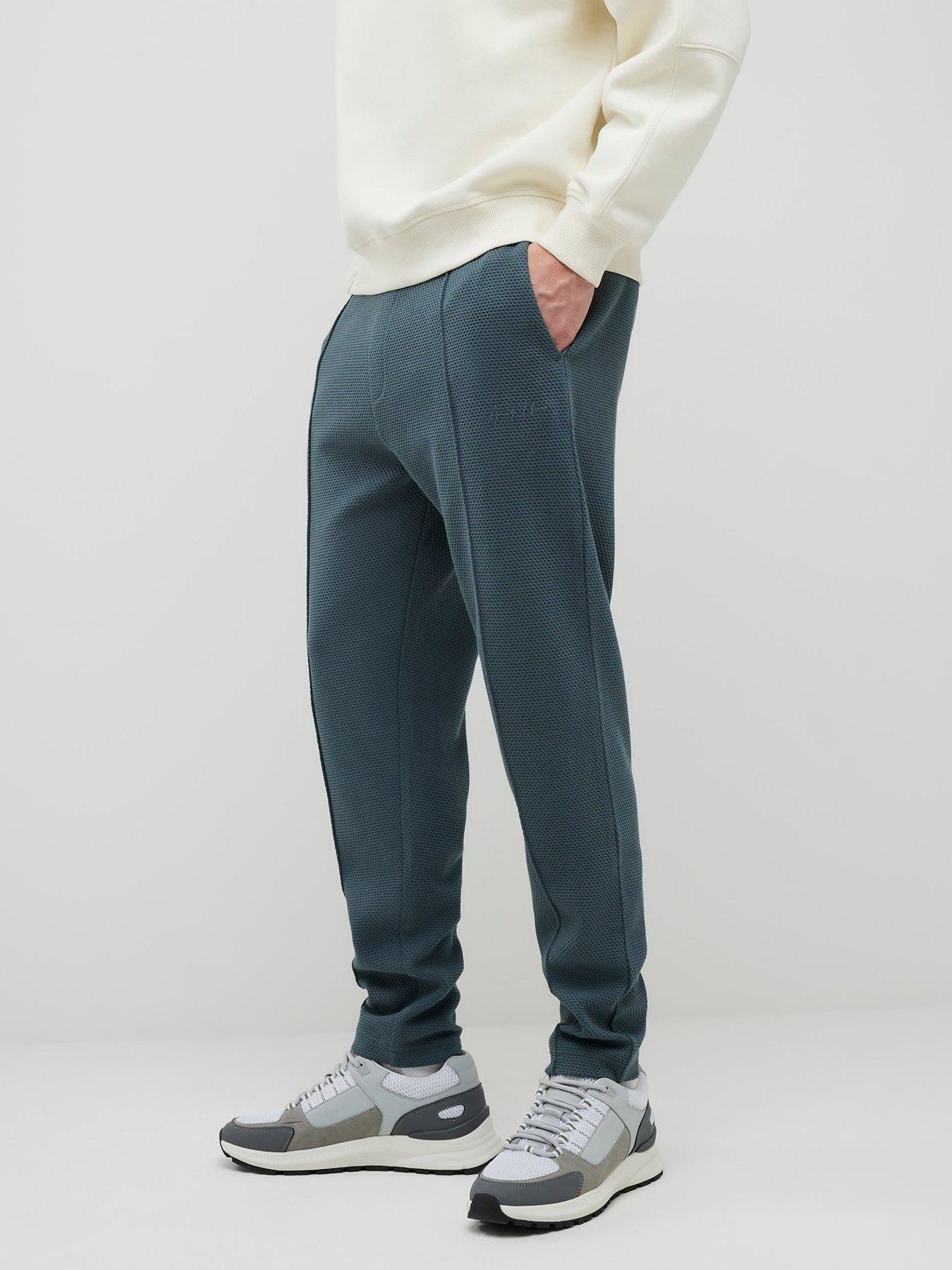 Image 1 of 4 of River Island Slim Bubble Interlock Joggers - Grey