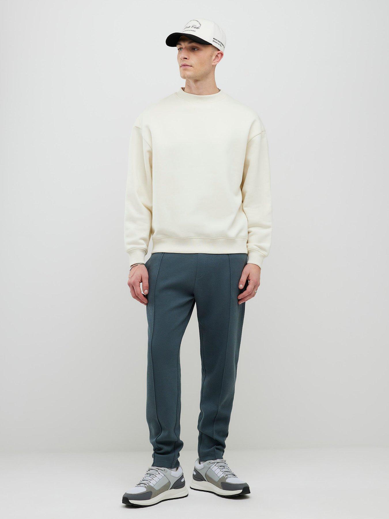Image 3 of 4 of River Island Slim Bubble Interlock Joggers - Grey