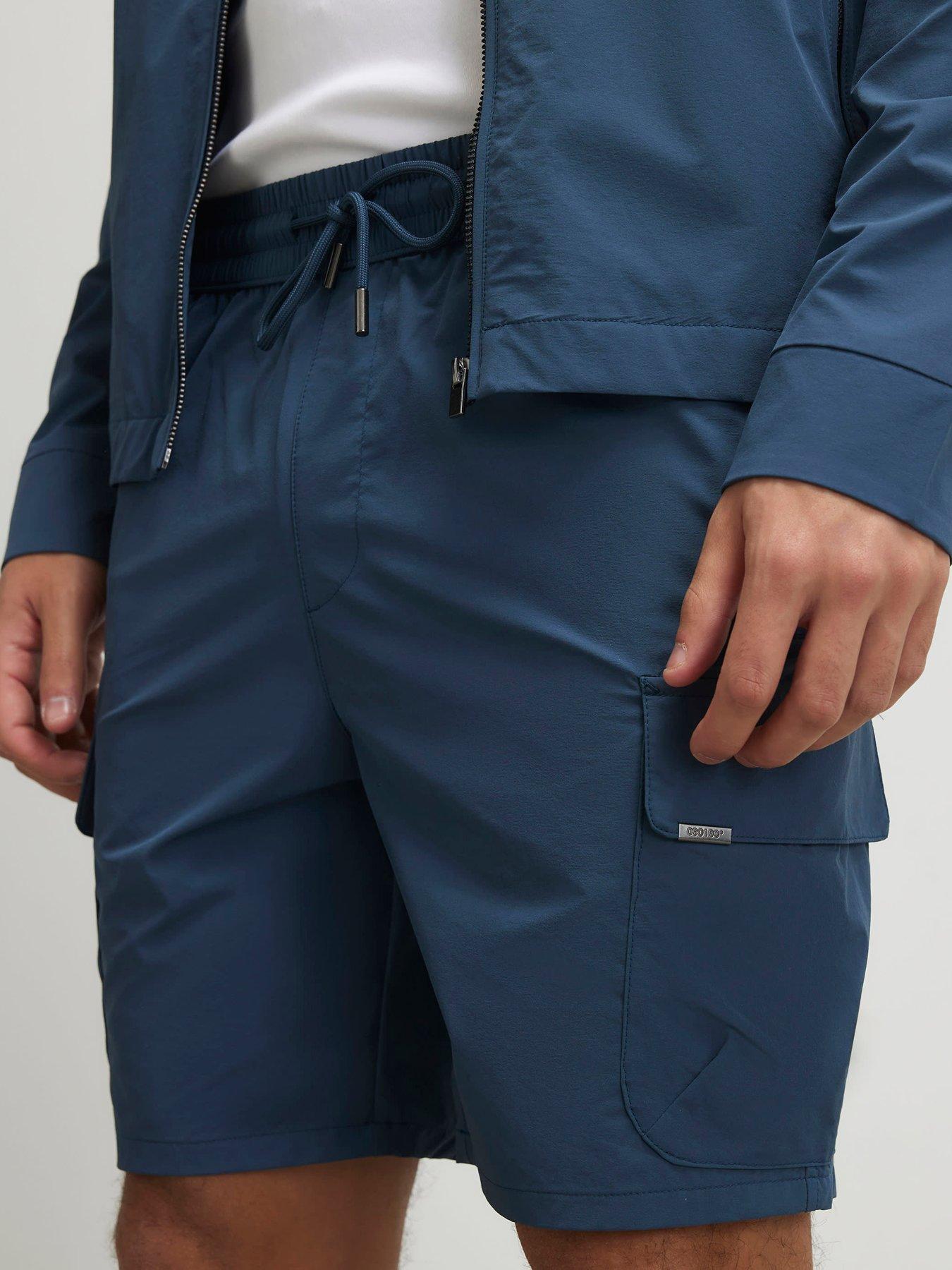 River Island Cairo Skinny Cargo Shorts - Grey in Blue