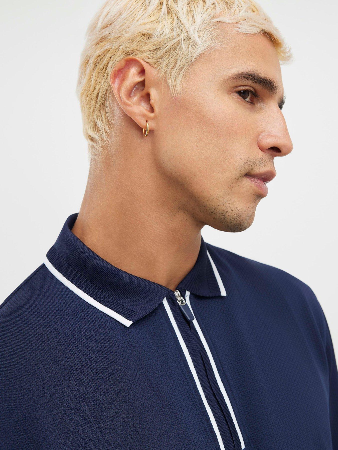 river-island-slim-racking-zip-polo-shirt-navyoutfit
