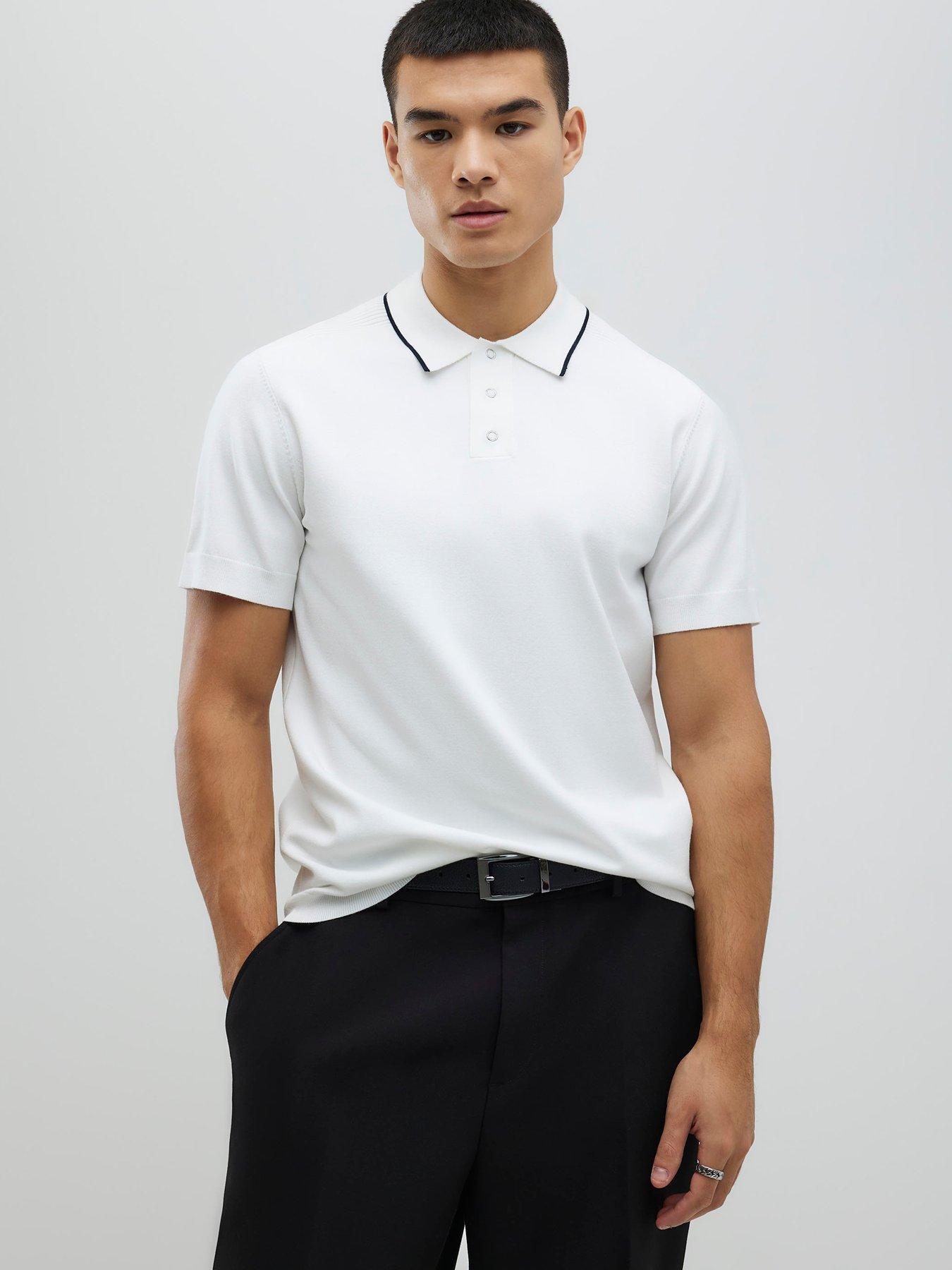river-island-short-sleeve-engineered-knitted-polo-shirt-whitefront