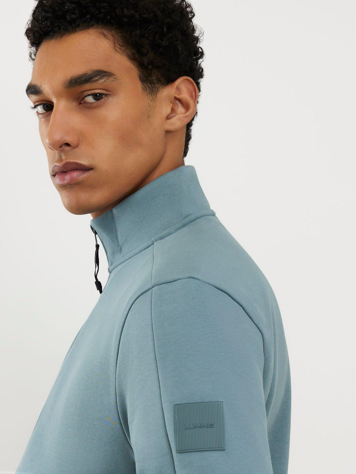 river-island-pinstripe-nylon-funnel-zip-through-sweatshirt-blueoutfit
