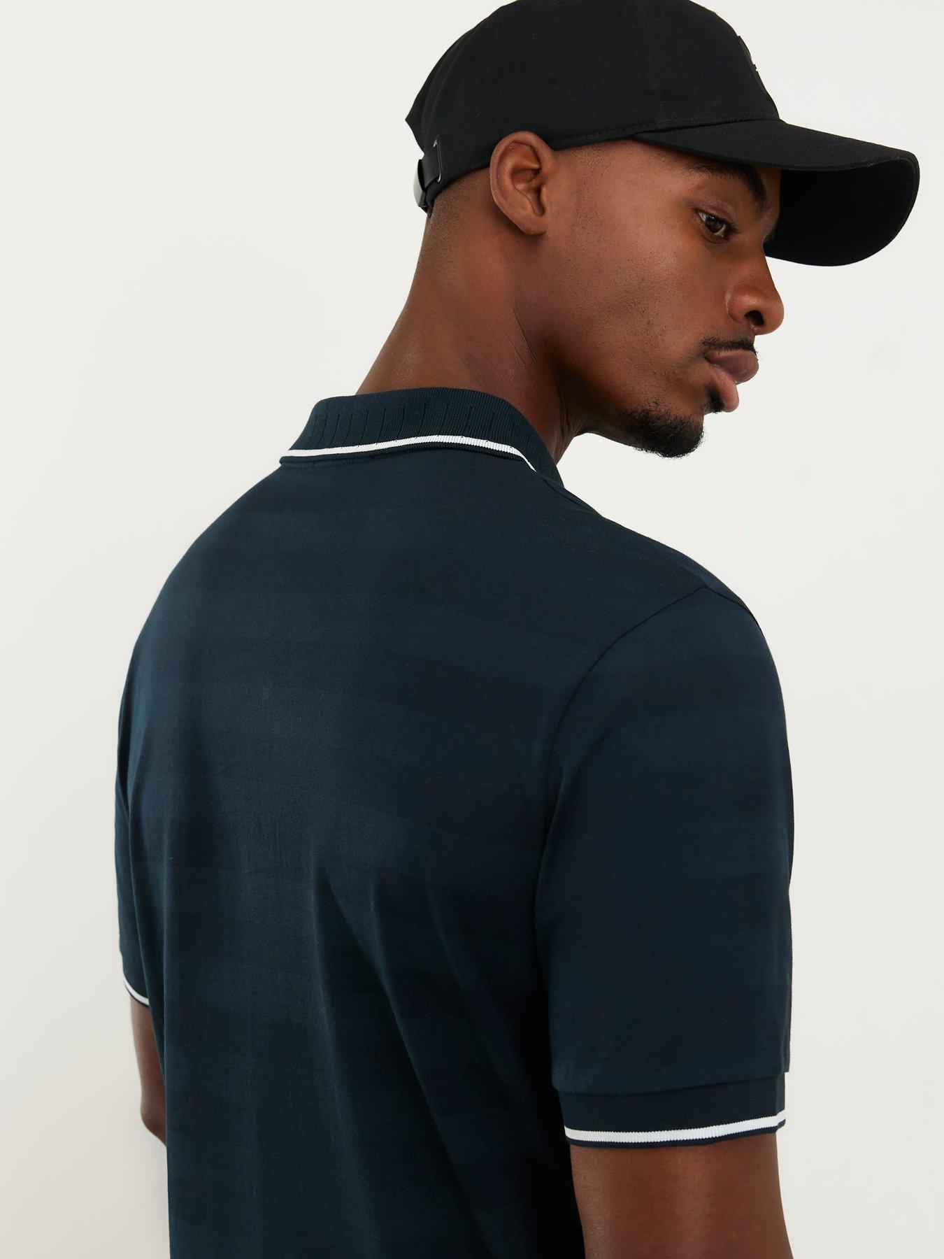 river-island-slim-jacquard-stripe-polo-shirt-navystillFront
