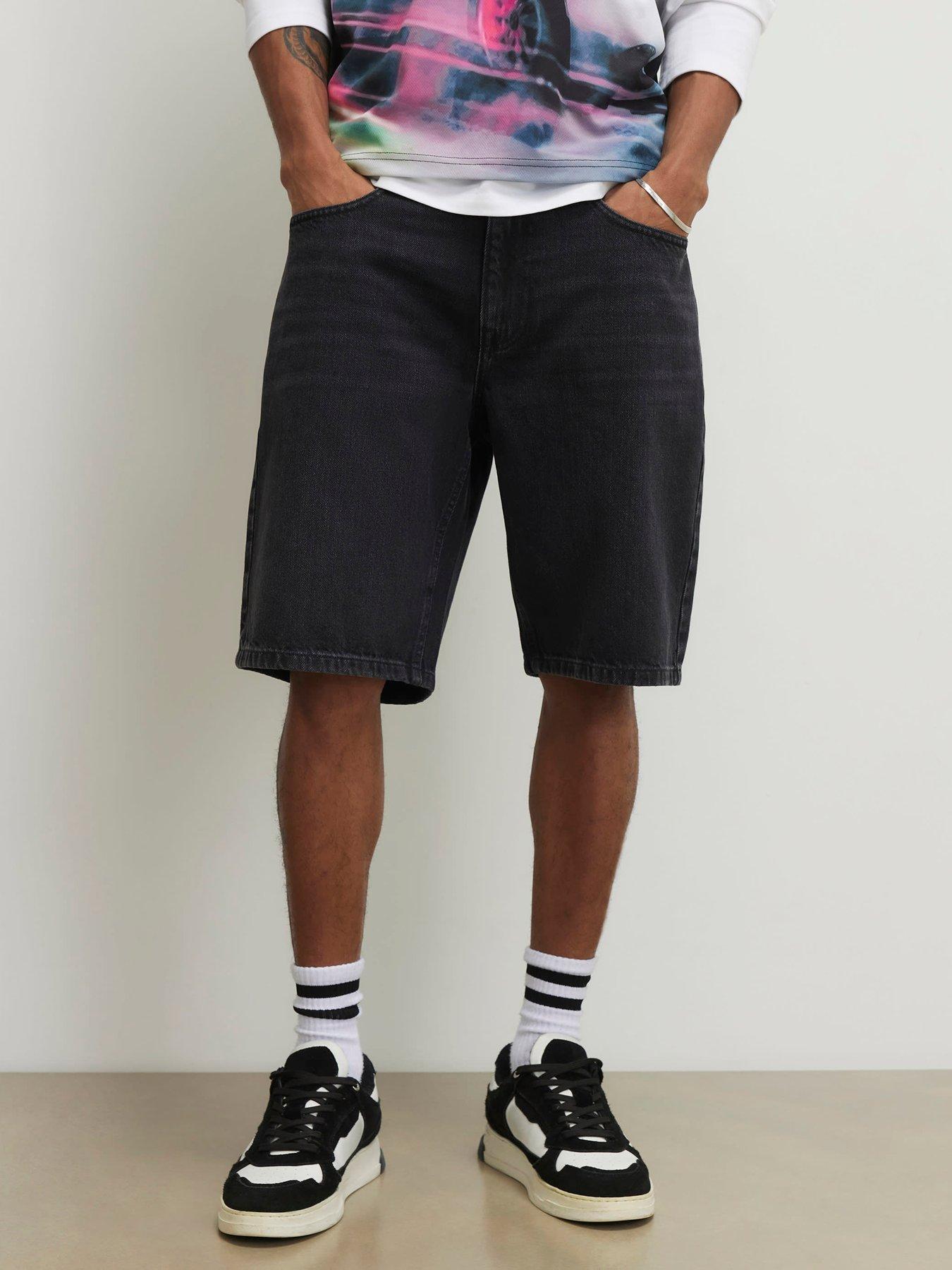 Image 1 of 4 of River Island Bridges Regular Shorts - Black