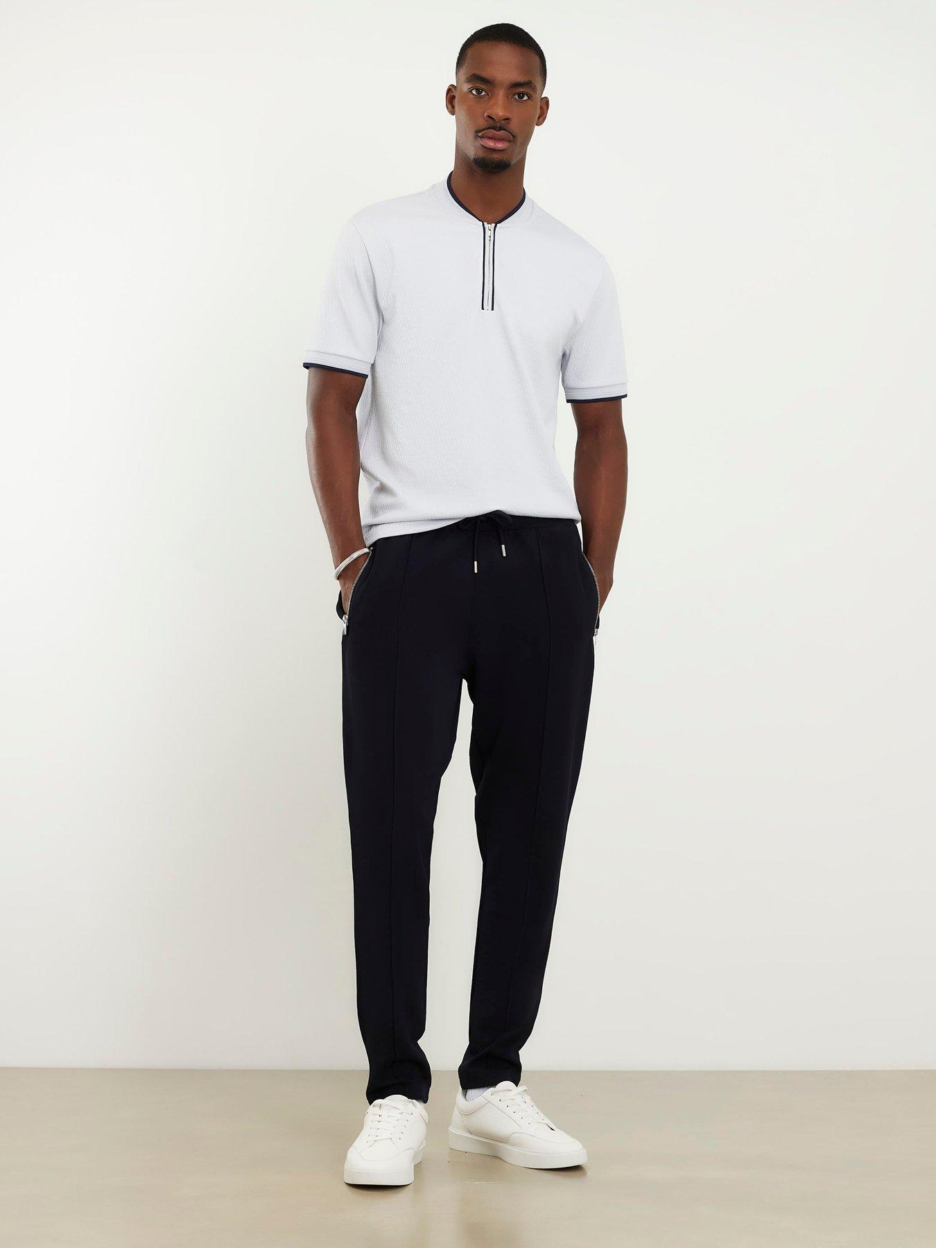 Image 3 of 6 of River Island Shorts Sleeve Slim Tex Tip Baseball T-Shirt - Blue