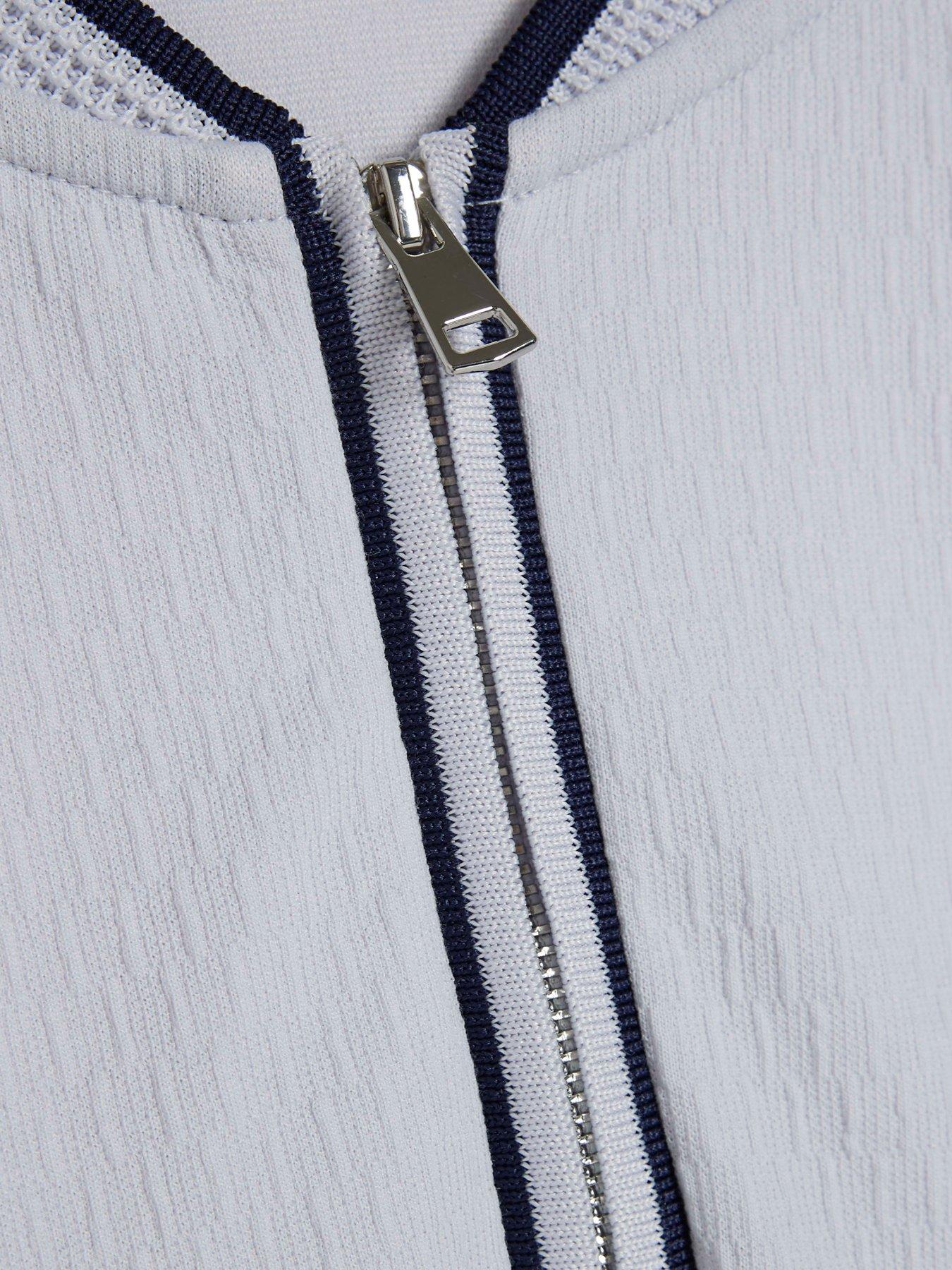Image 5 of 6 of River Island Shorts Sleeve Slim Tex Tip Baseball T-Shirt - Blue