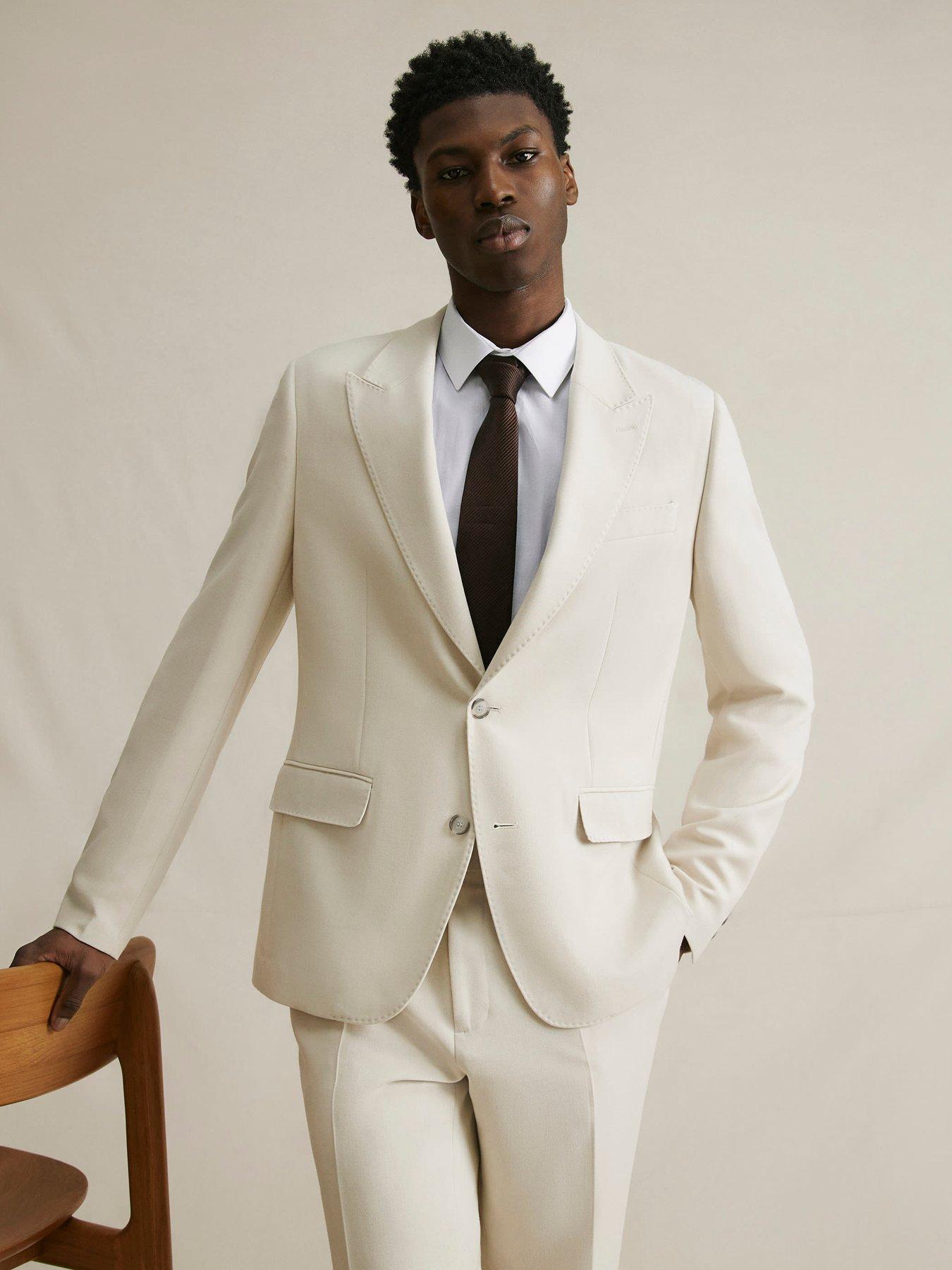 Image 1 of 4 of River Island Groom Suit Jacket - Beige
