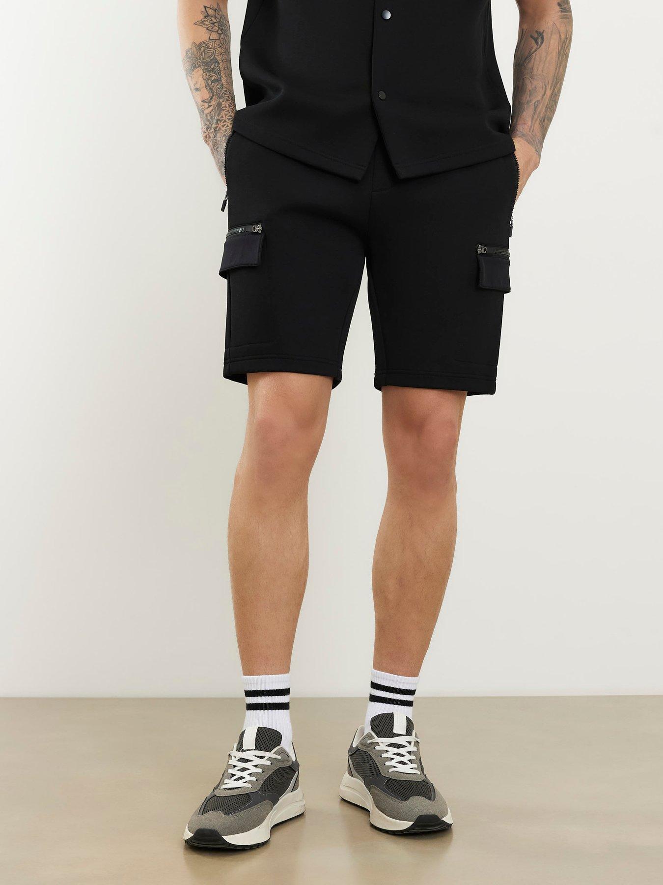River Island Scuba Nylon Shorts - Black