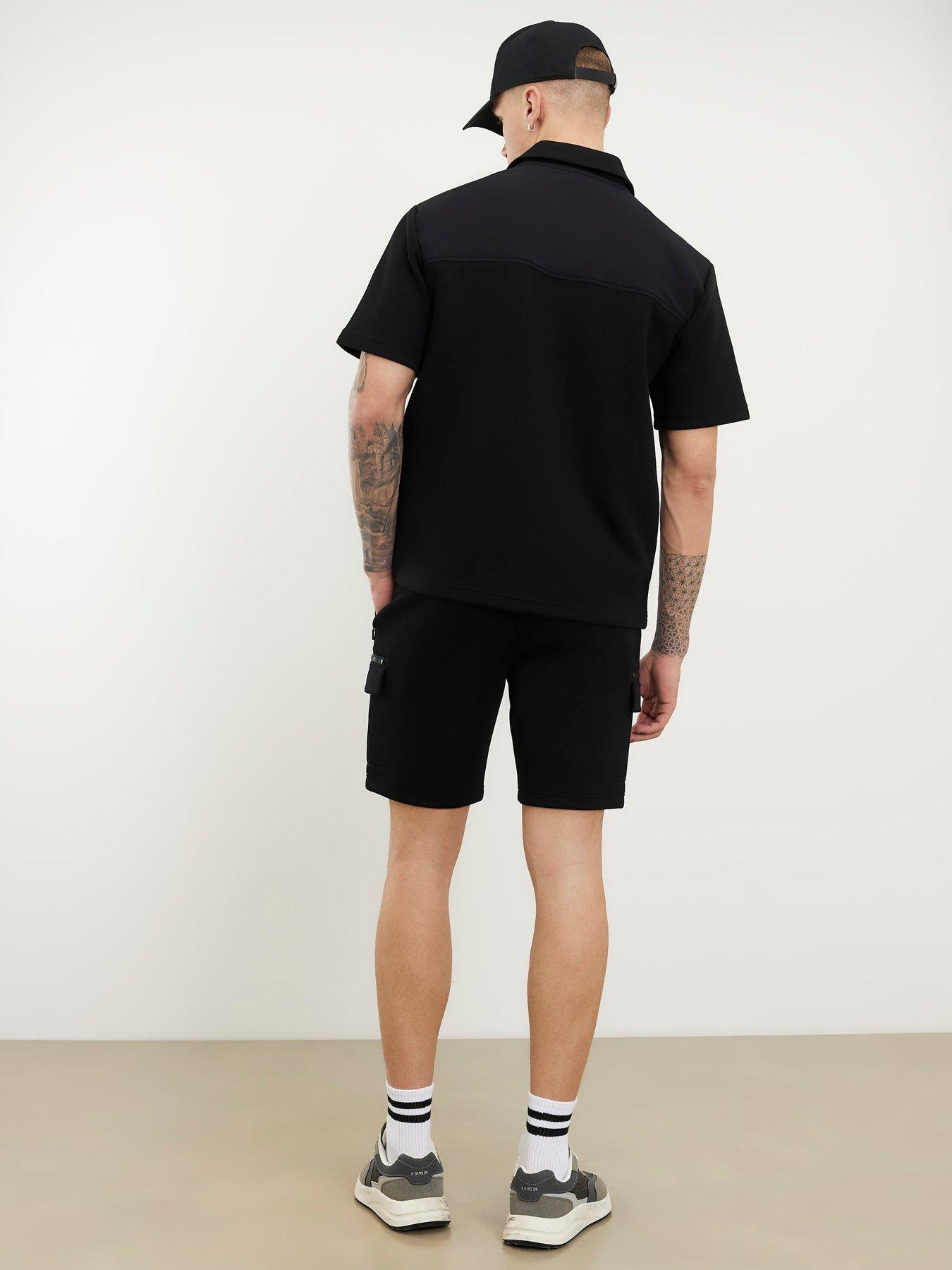 river-island-scuba-nylon-shorts-blackstillFront
