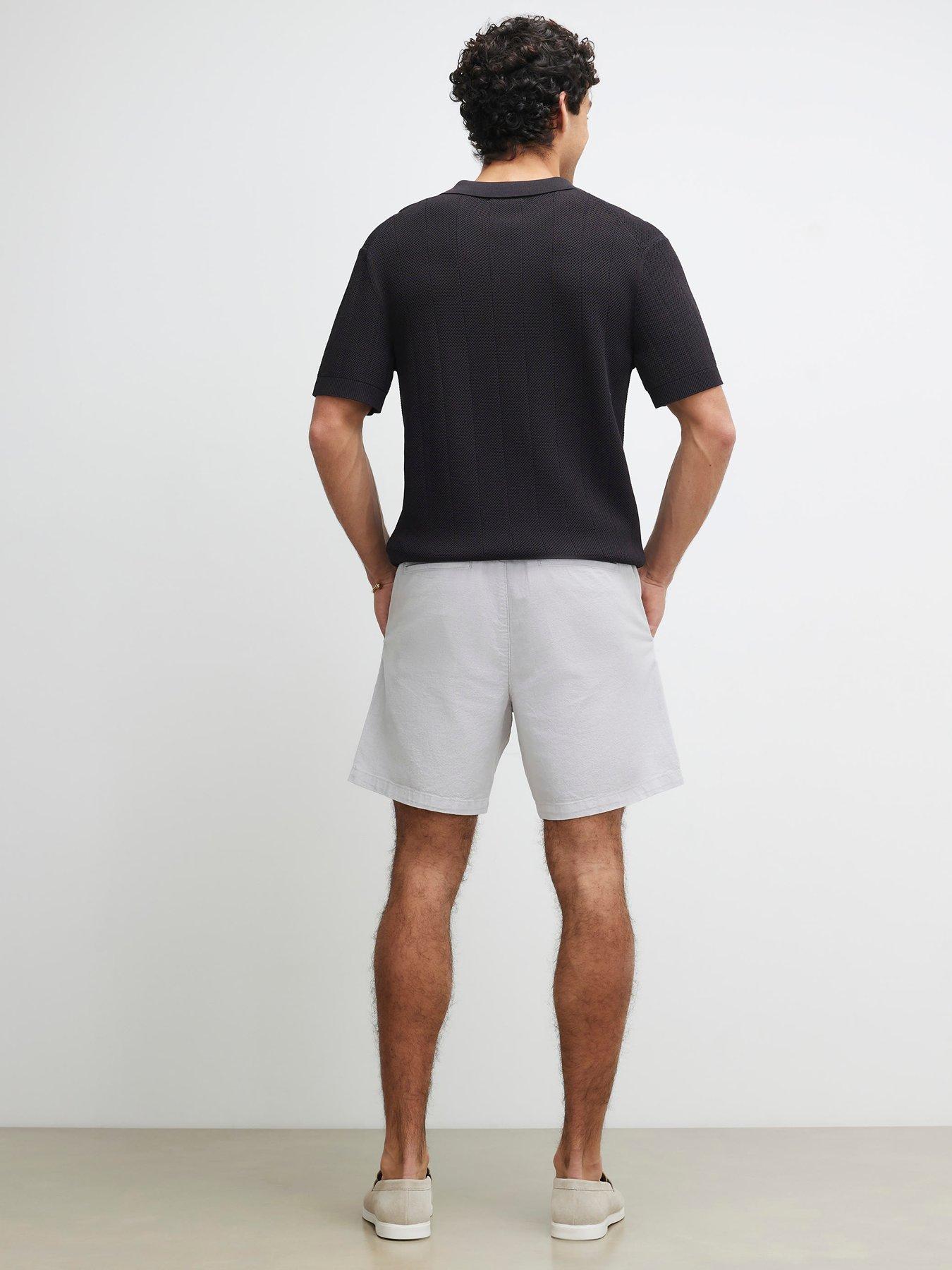 Image 2 of 4 of River Island Regular Fit Linen Blend Shorts - Grey