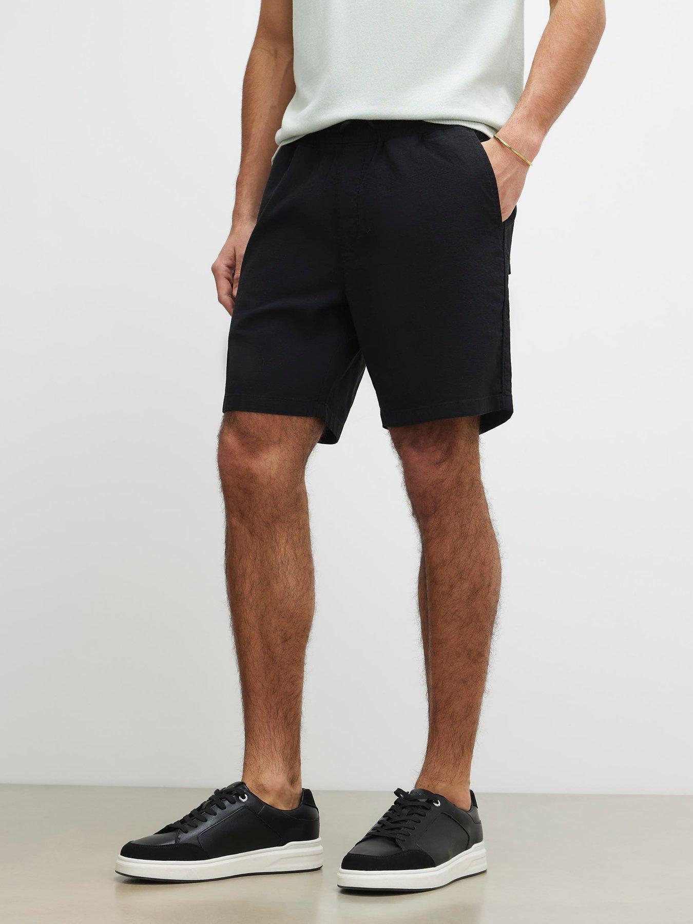River Island Capulet Cross Hatch Shorts - Black