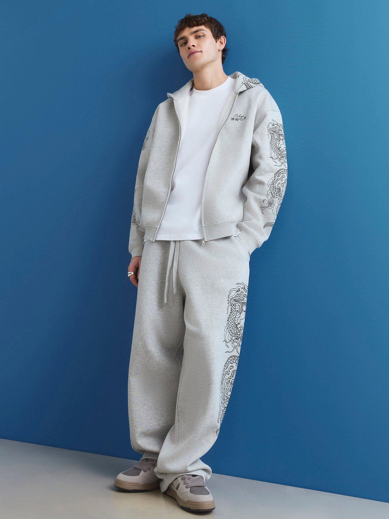 River Island Japanese Snake Joggers - Grey