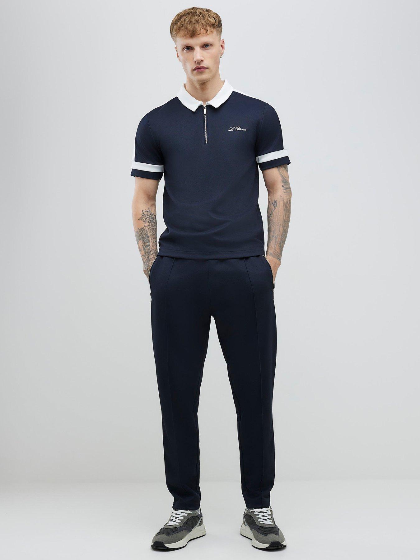 river-island-slim-pique-short-sleeve-blocked-polo-shirt-navyback