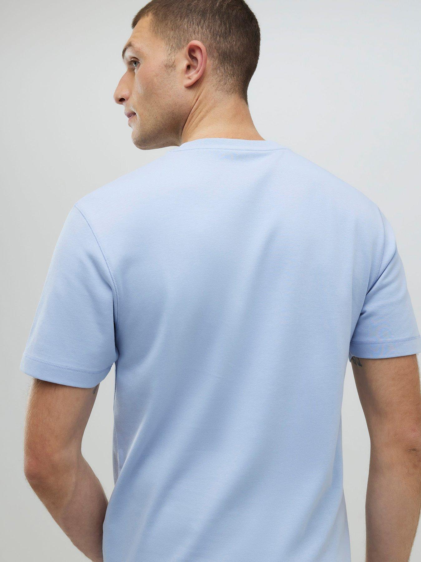 Image 2 of 4 of River Island Slim Essentials Short Sleeve T-Shirt - Light Blue