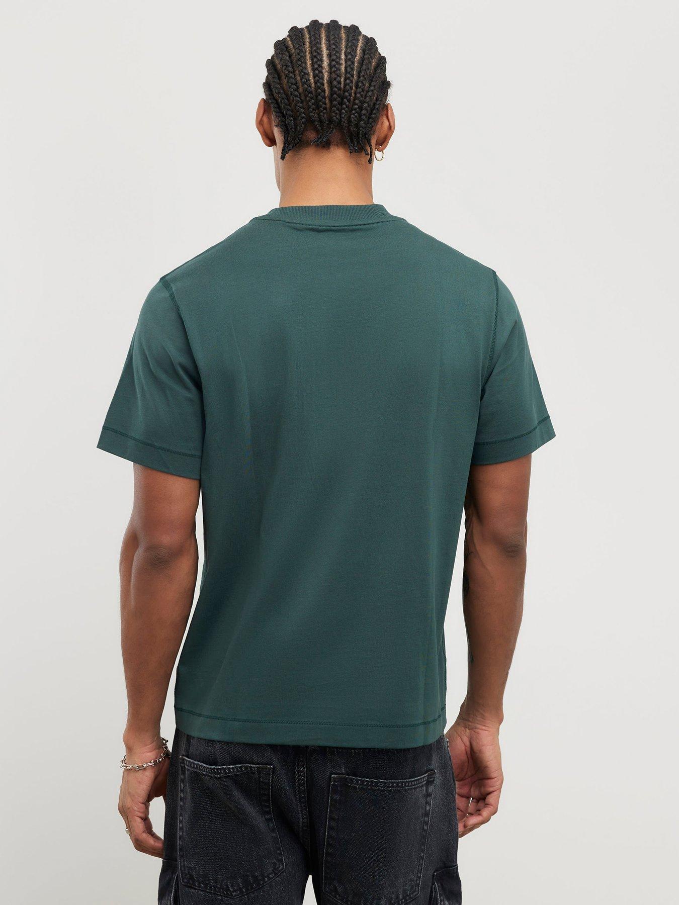 Image 2 of 4 of River Island Regular Essentials Short Sleeve T-Shirt - Dark Green