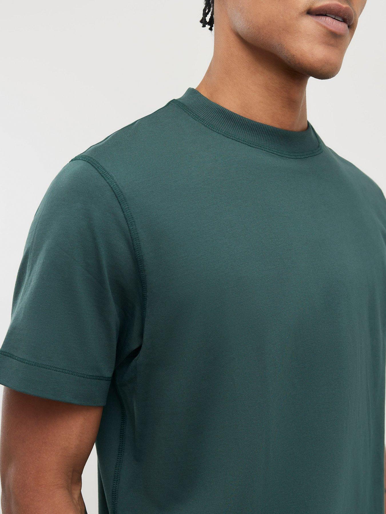 Image 4 of 4 of River Island Regular Essentials Short Sleeve T-Shirt - Dark Green