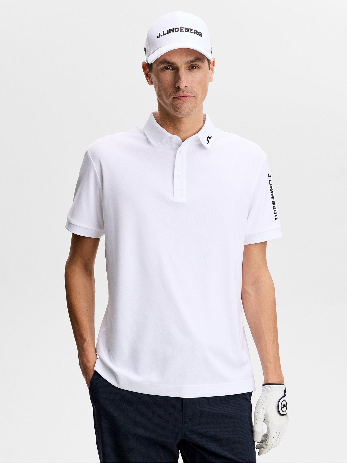 Image 1 of 6 of J LINDEBERG Mens Golf Tour Tech Polo - White
