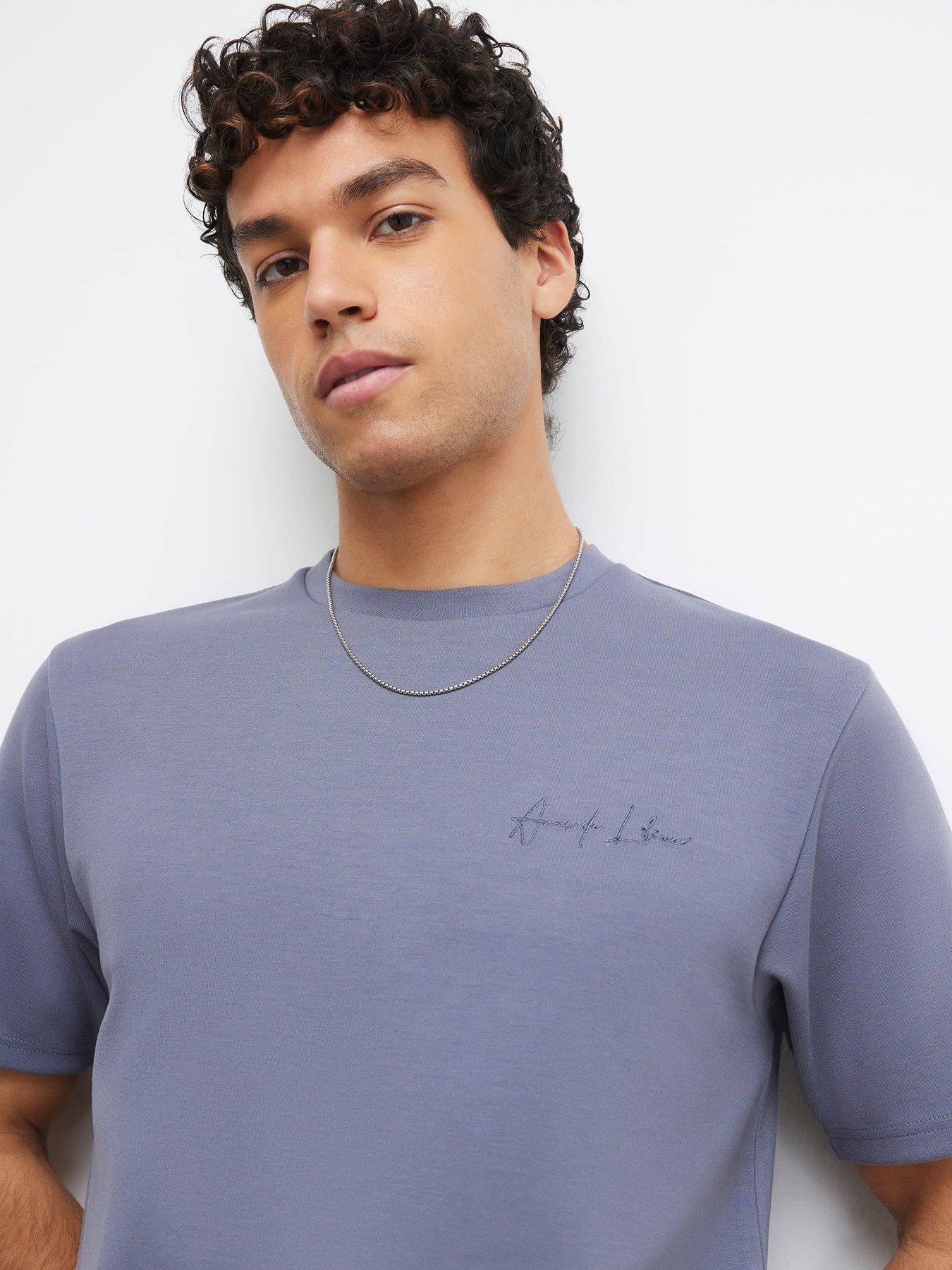 river-island-short-sleeve-slim-bonded-interlock-t-shirt-blueoutfit