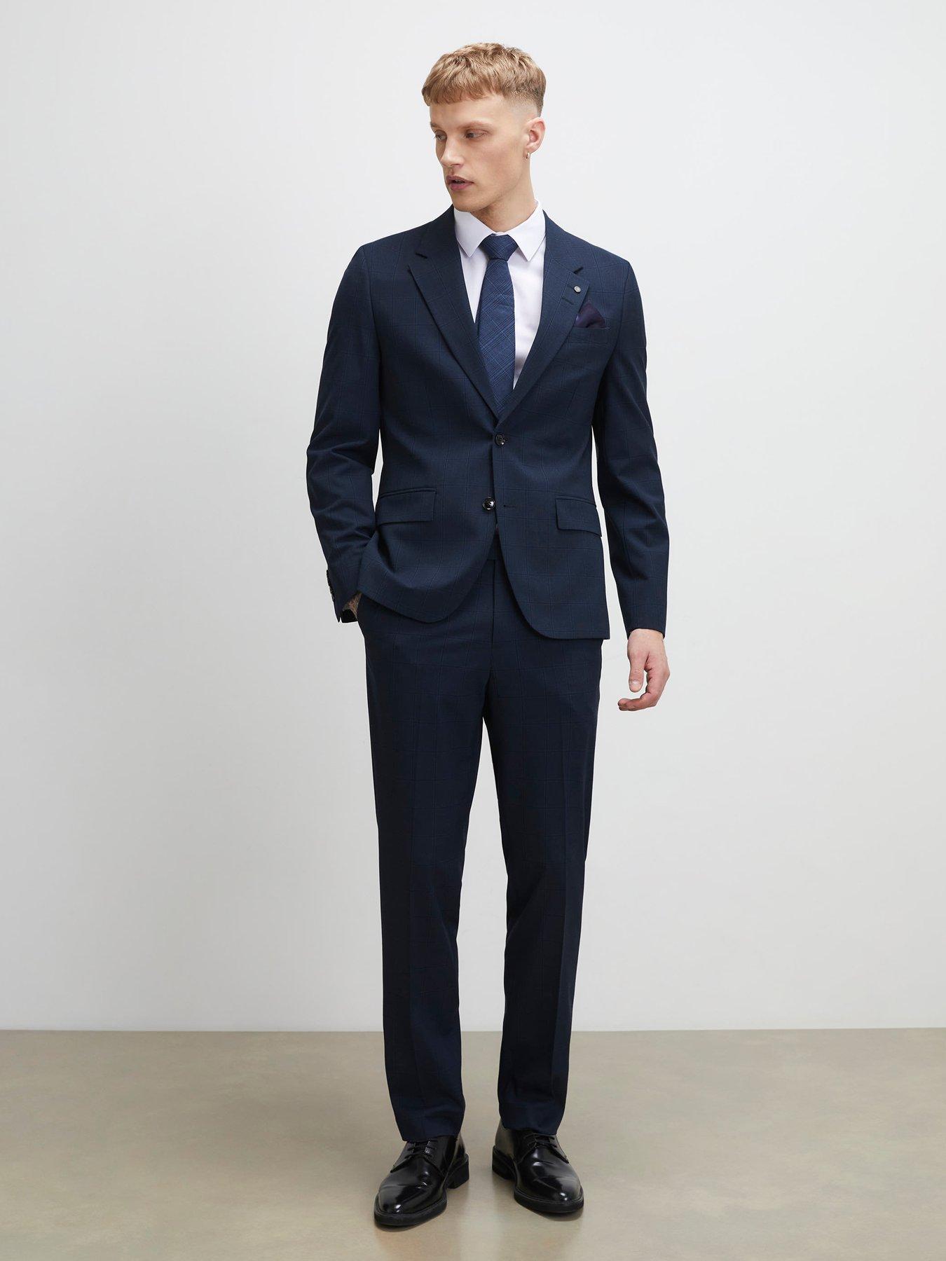 Image 3 of 4 of River Island River Island Check Slim Suit Jacket
