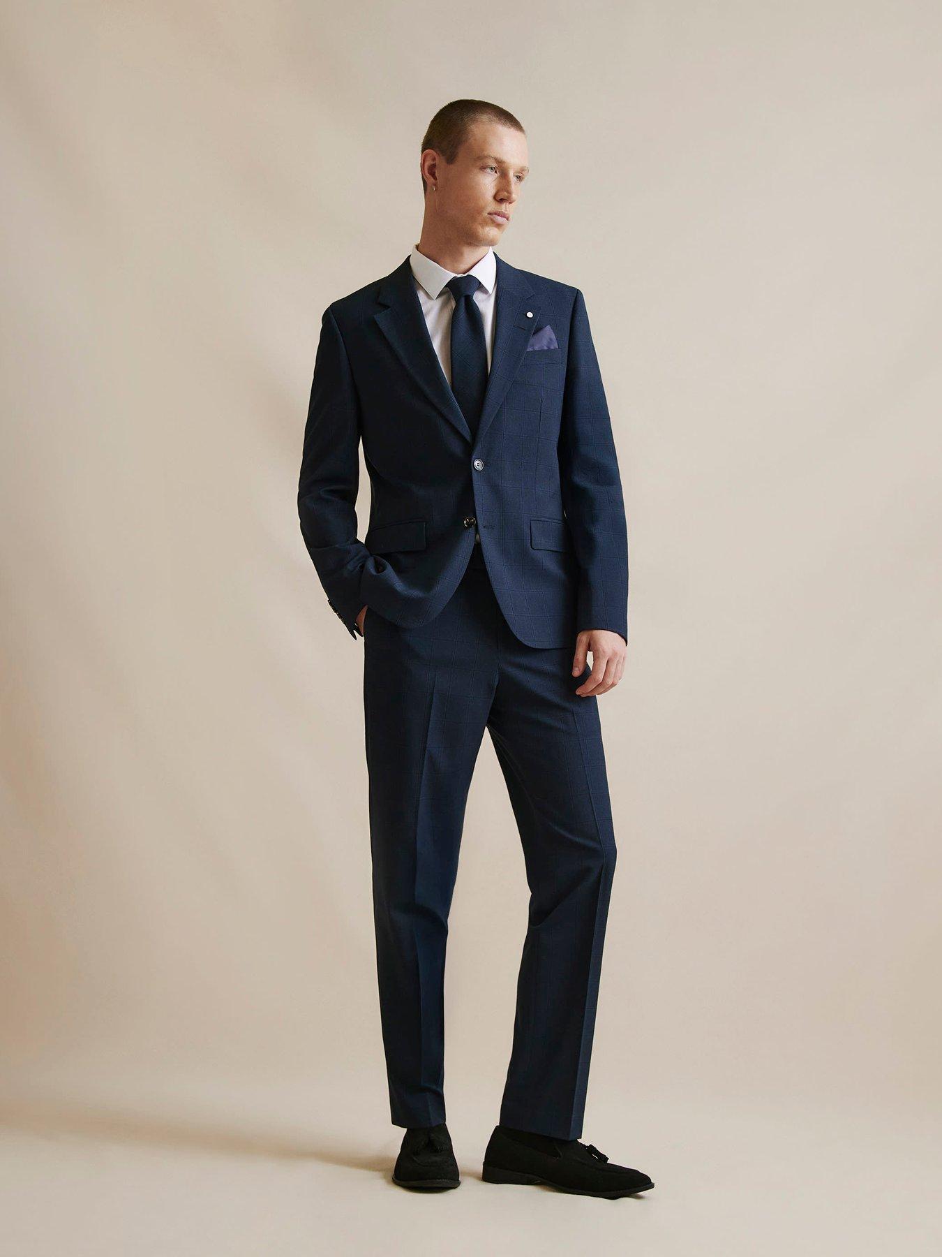 Image 3 of 6 of River Island Check Slim Trouser - Navy