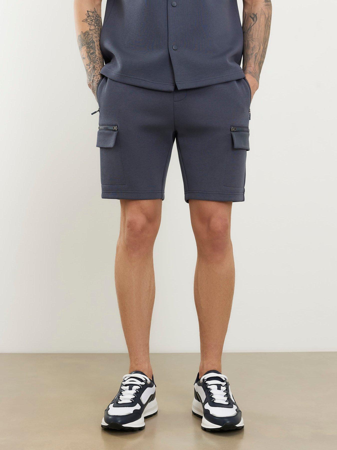 river-island-reg-scuba-nylon-shorts-greyfront