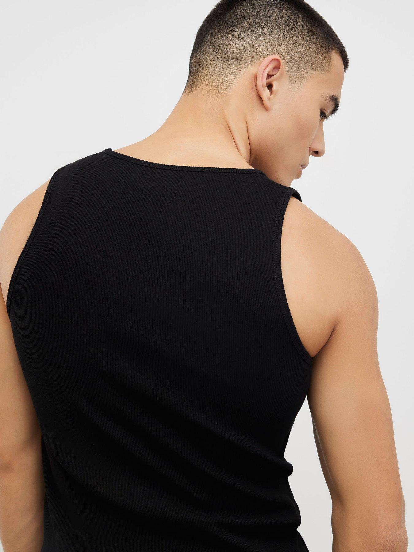 river-island-plain-muscle-ribbed-vest-blackstillFront