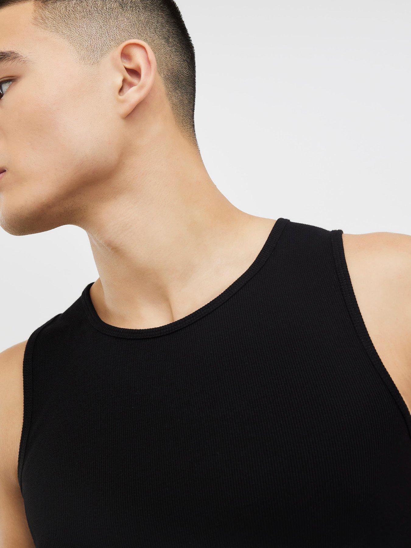 river-island-plain-muscle-ribbed-vest-blackoutfit
