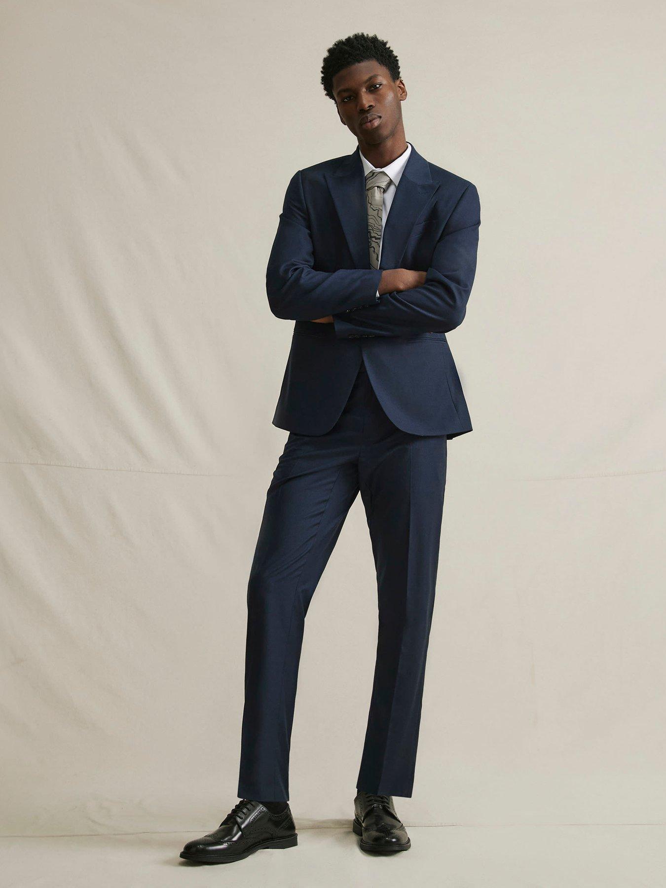 Image 3 of 6 of River Island Buzzy Blue Suit Jacket - Navy