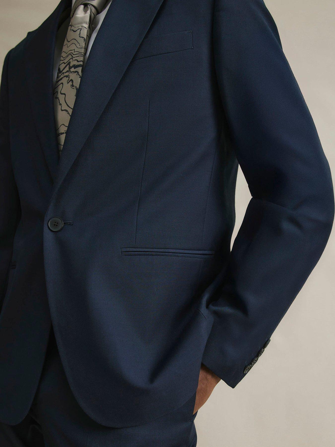 Image 4 of 6 of River Island Buzzy Blue Suit Jacket - Navy