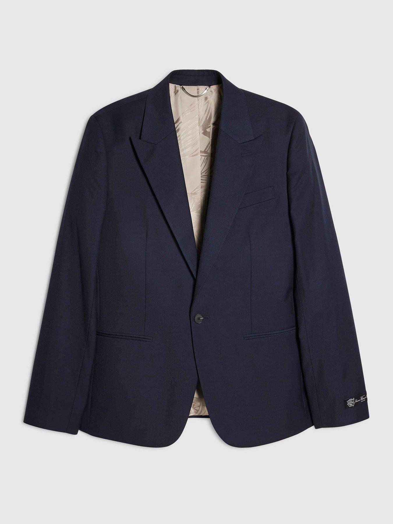 Image 5 of 6 of River Island Buzzy Blue Suit Jacket - Navy