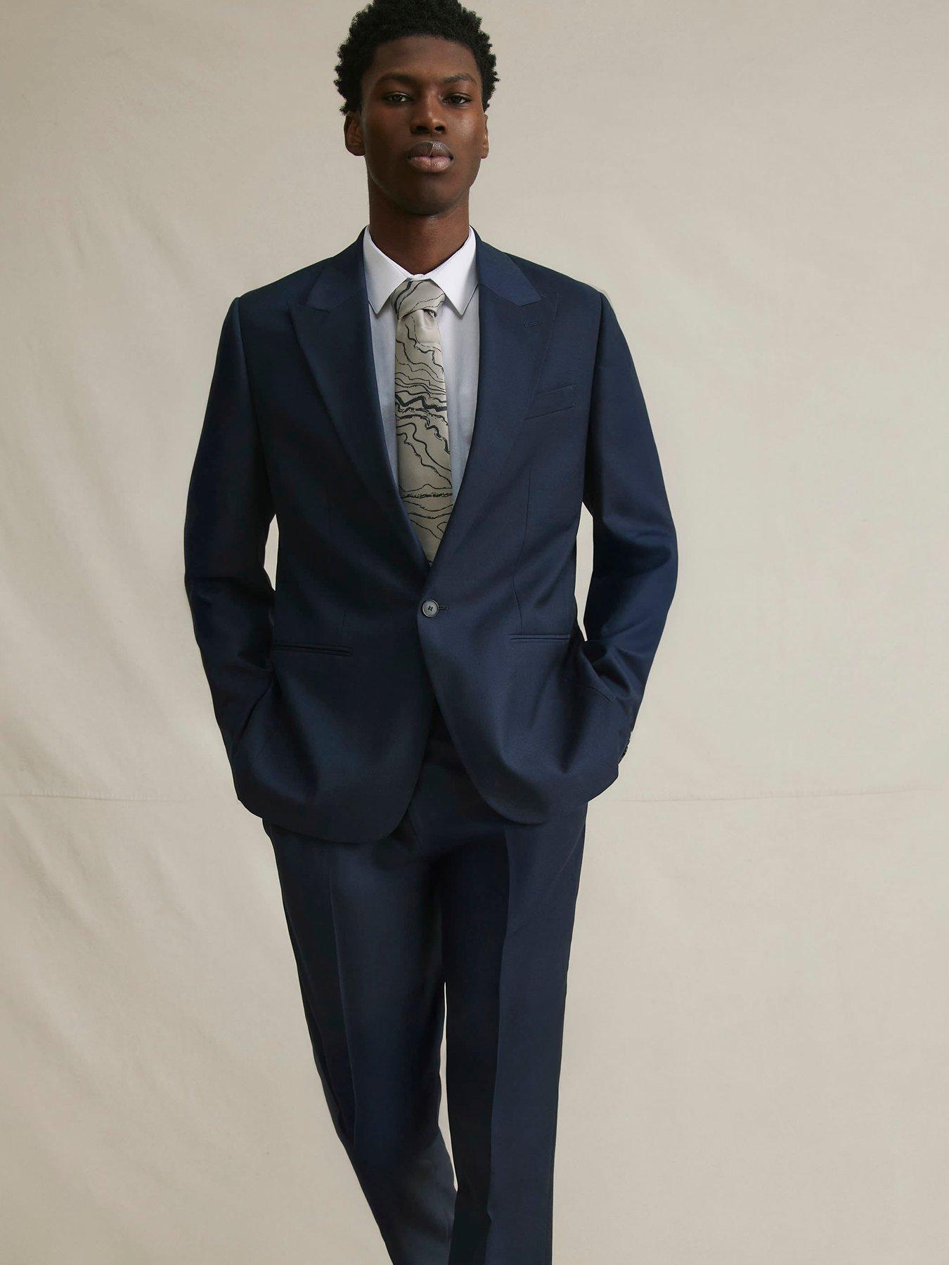 Image 3 of 6 of River Island Buzzy Blue Groom Suit Trouser - Navy
