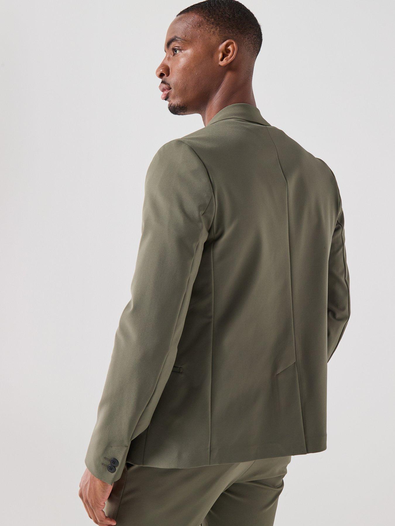 Image 2 of 4 of River Island Tech Comfort Skinny Fit Suit Jacket - Green