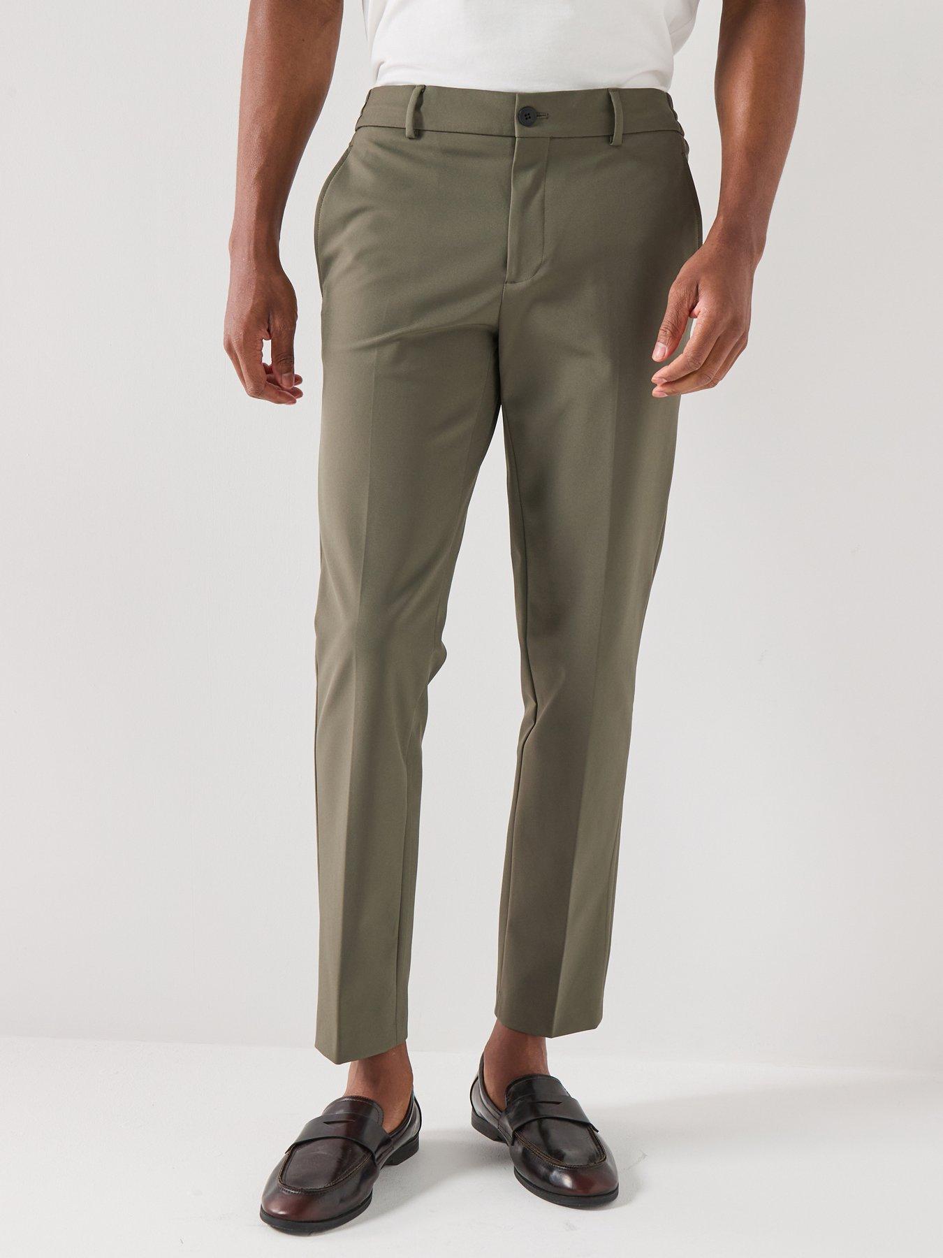 Image 1 of 4 of River Island Tech Comfort Suit Trousers - Green