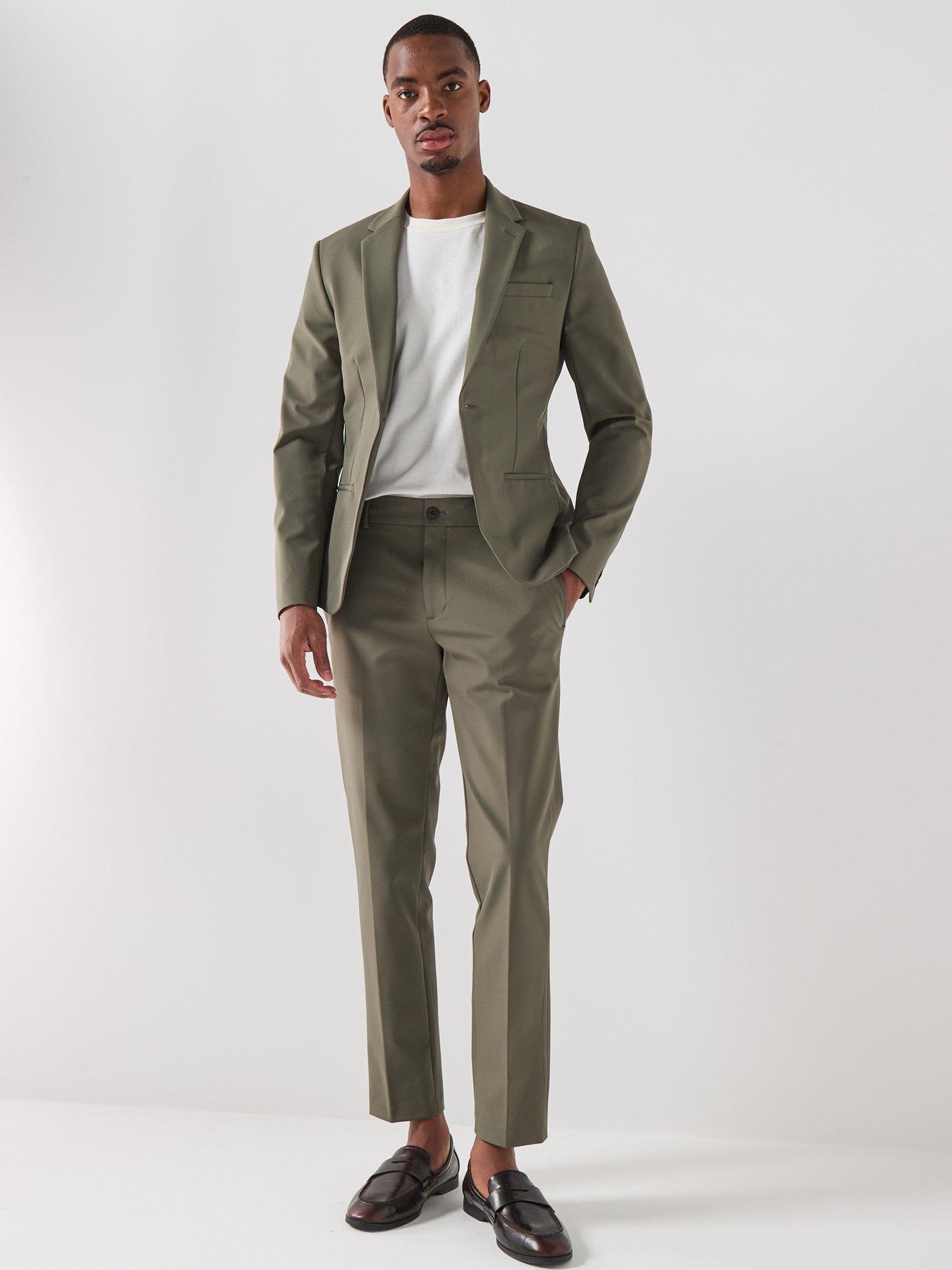 Image 4 of 4 of River Island Tech Comfort Suit Trousers - Green
