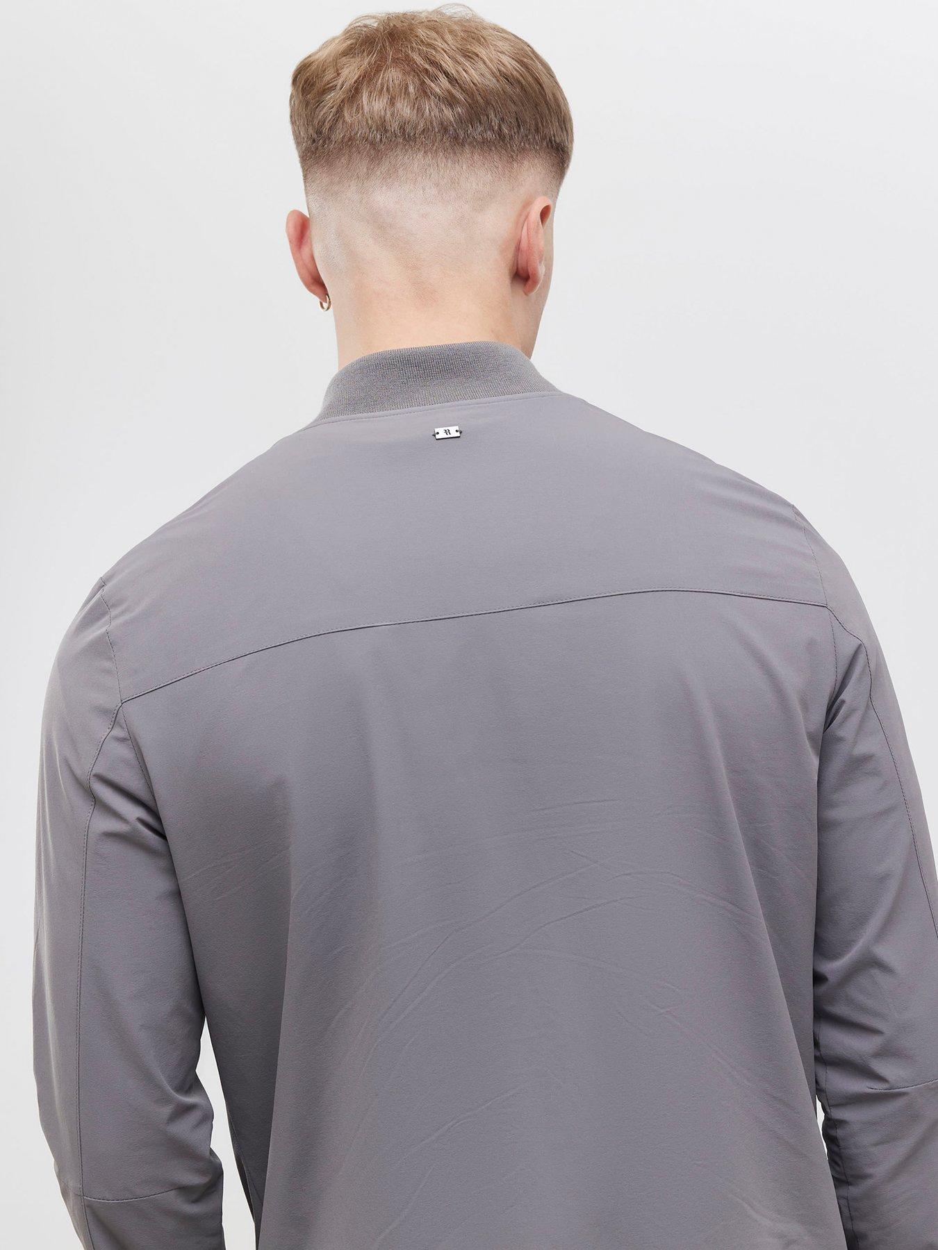 Image 2 of 4 of River Island Defined Muscle Fit Bomber - Grey
