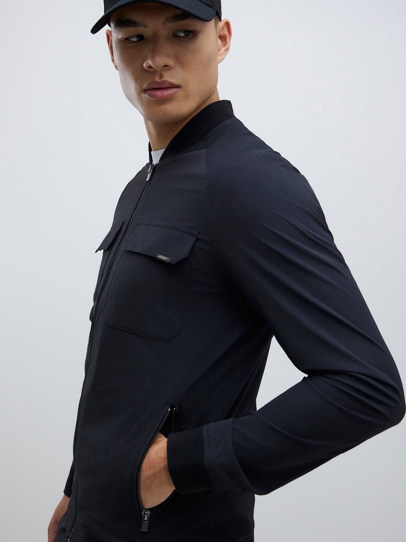 Image 4 of 4 of River Island Defined Muscle Fit Bomber - Black
