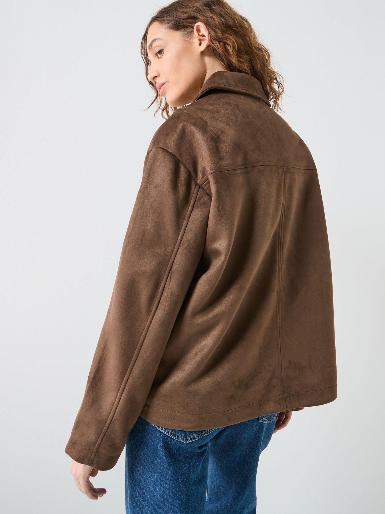only-carolina-faux-suede-jacket-brownstillFront
