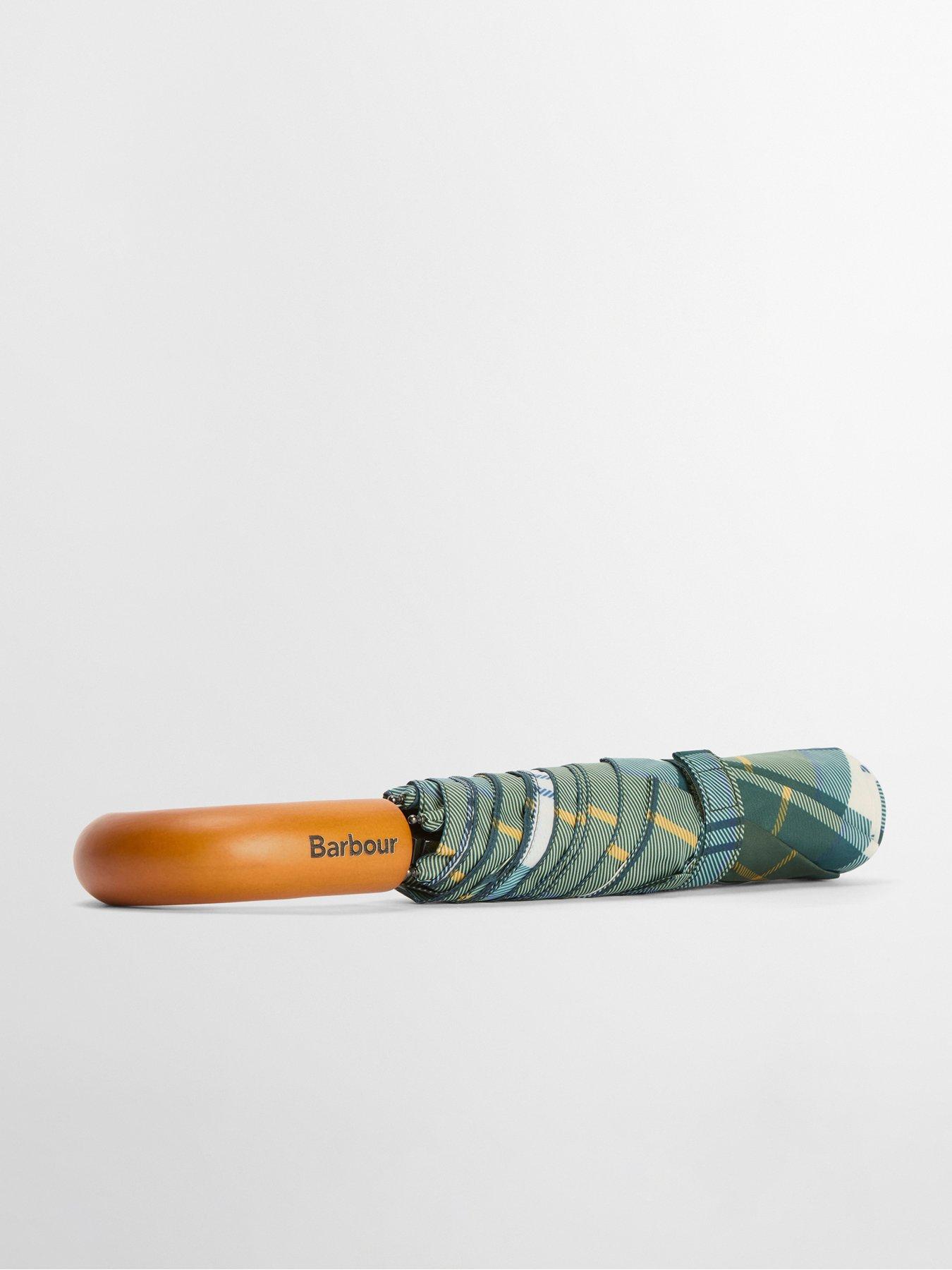 barbour-tartan-small-umbrella-greendetail