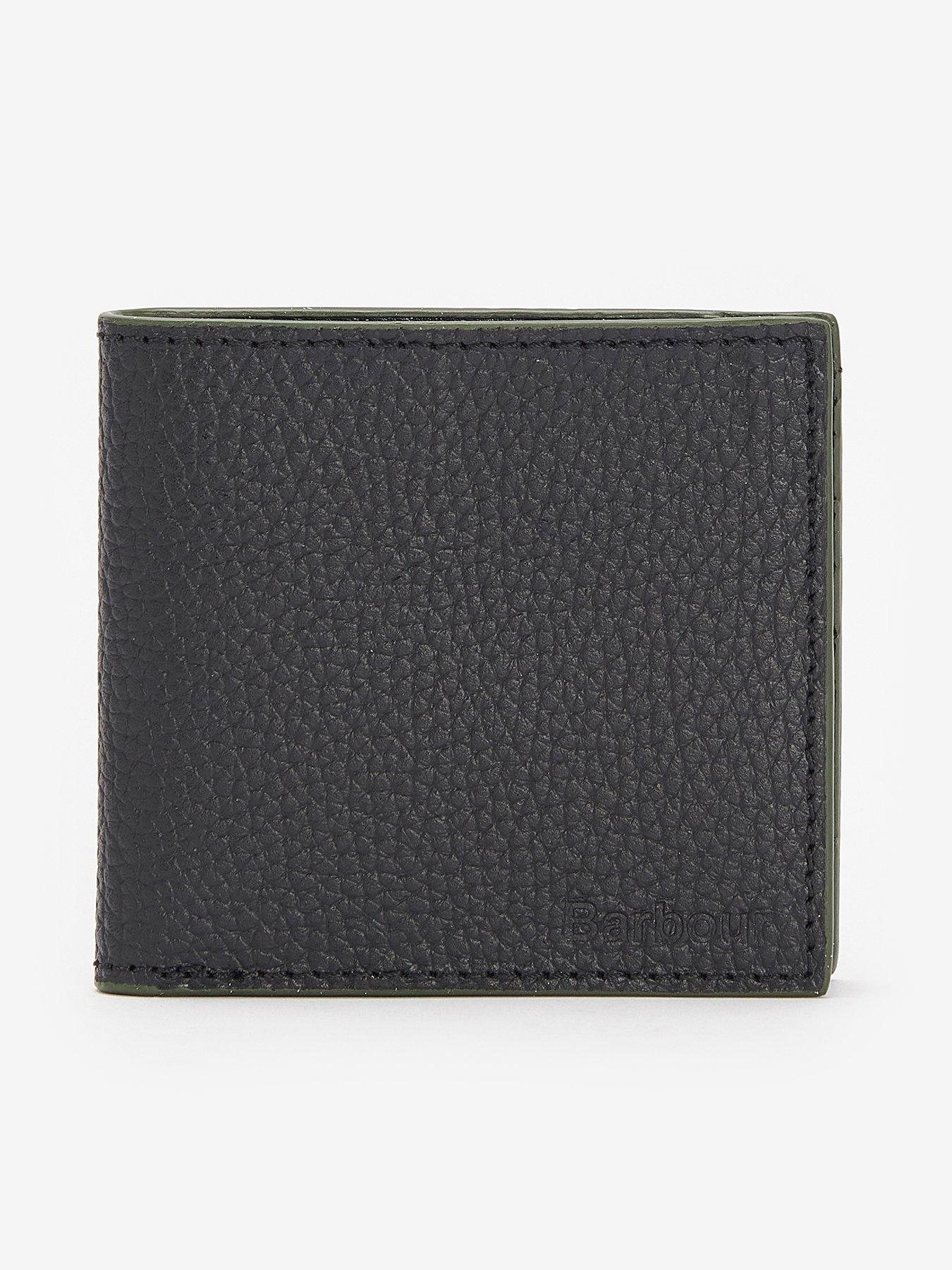 Barbour Grain Leather Billfold Wallet - Black