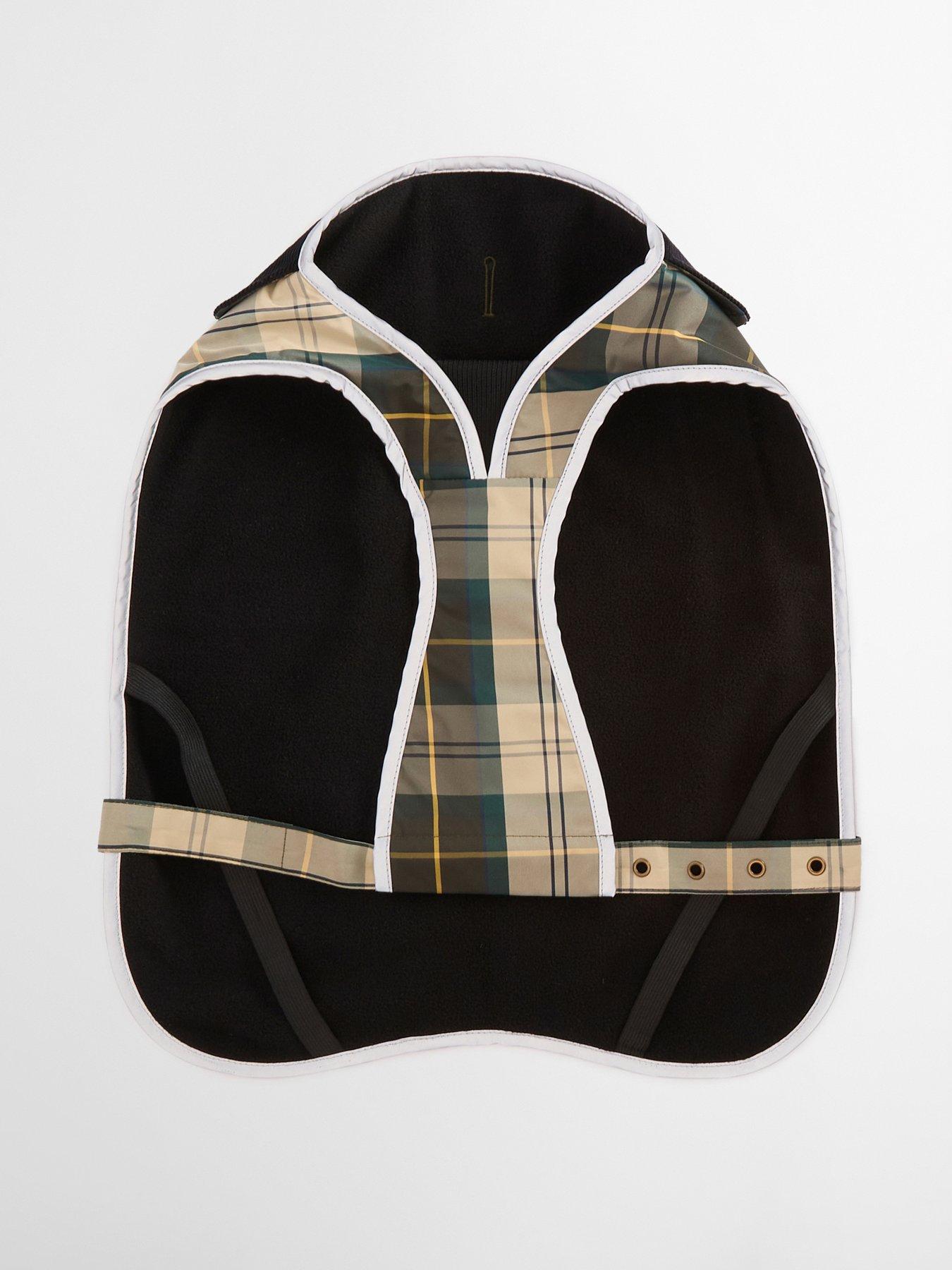barbour-tartan-waterproof-dog-coat-greendetail