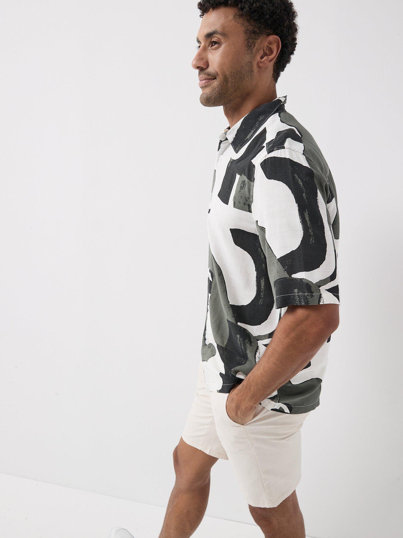 Image 4 of 5 of ONLY & SONS Mark Linen Blend Shorts - Silver Lining