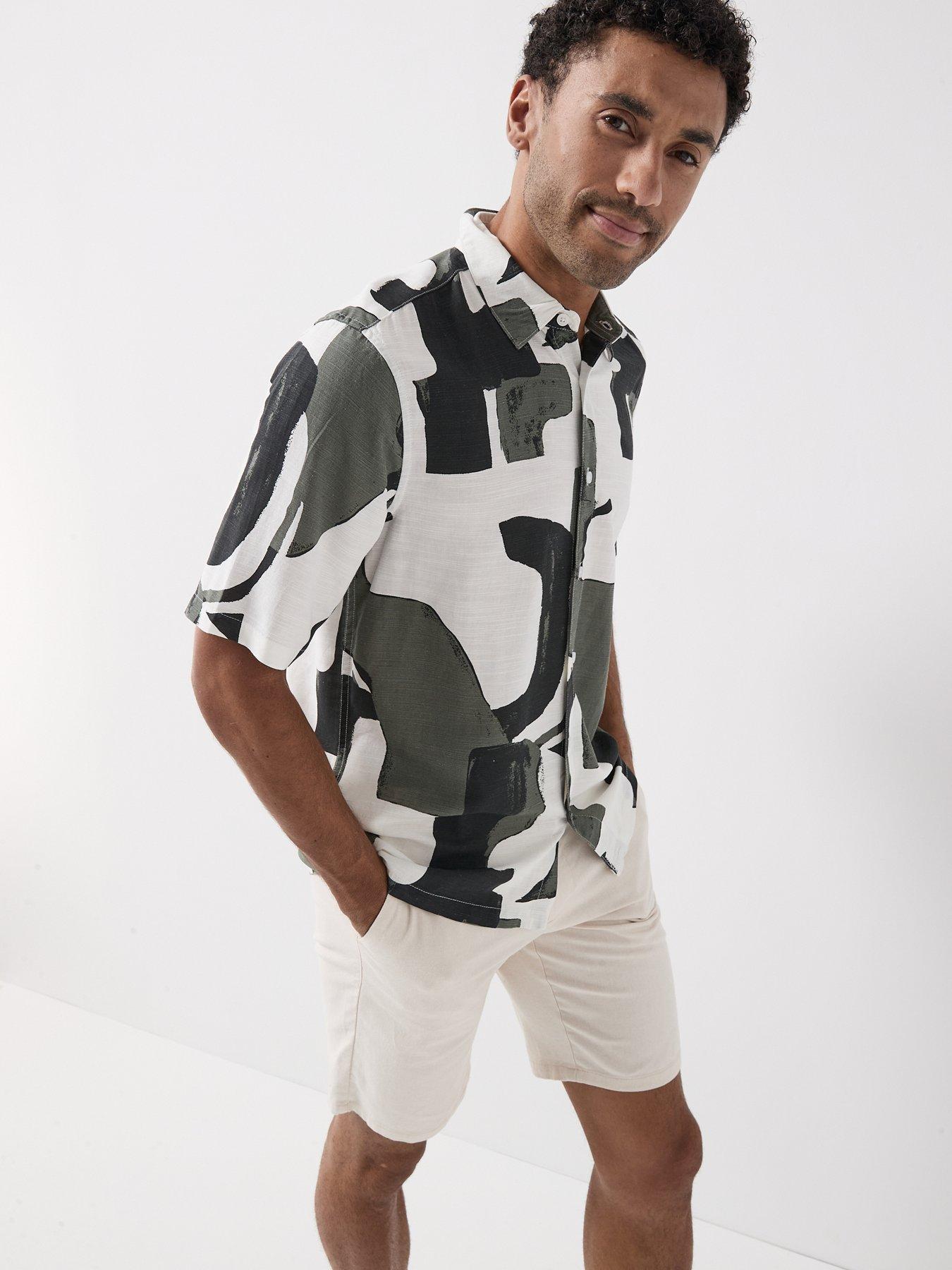 Image 5 of 5 of ONLY & SONS Mark Linen Blend Shorts - Silver Lining