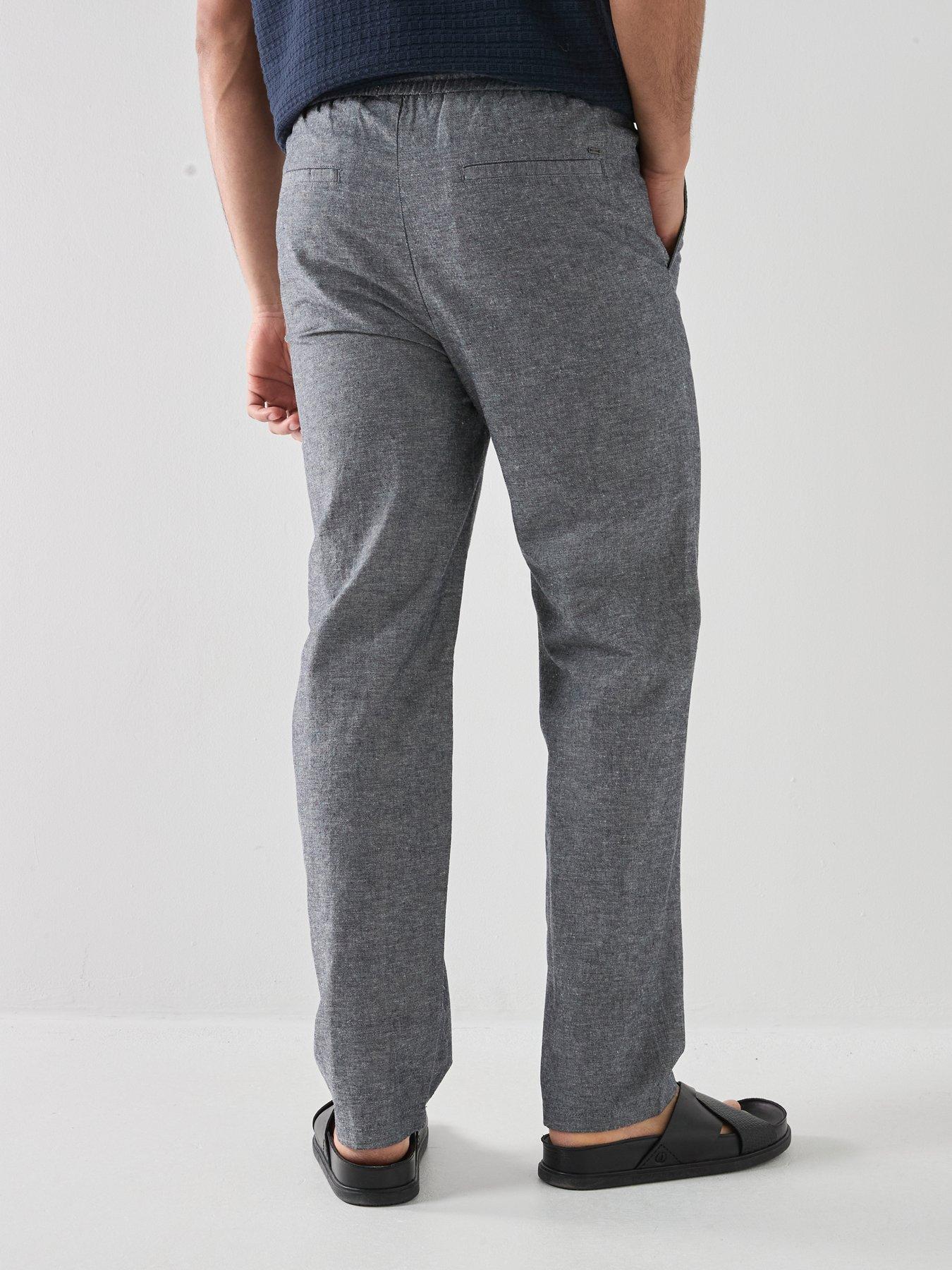 only-sons-sinus-loose-fit-linen-blend-trousers-navystillFront