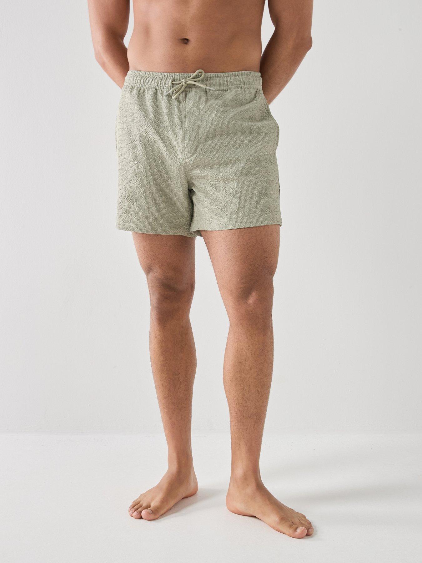 ONLY & SONS Ted Seersucker Swim Shorts - Seagrass