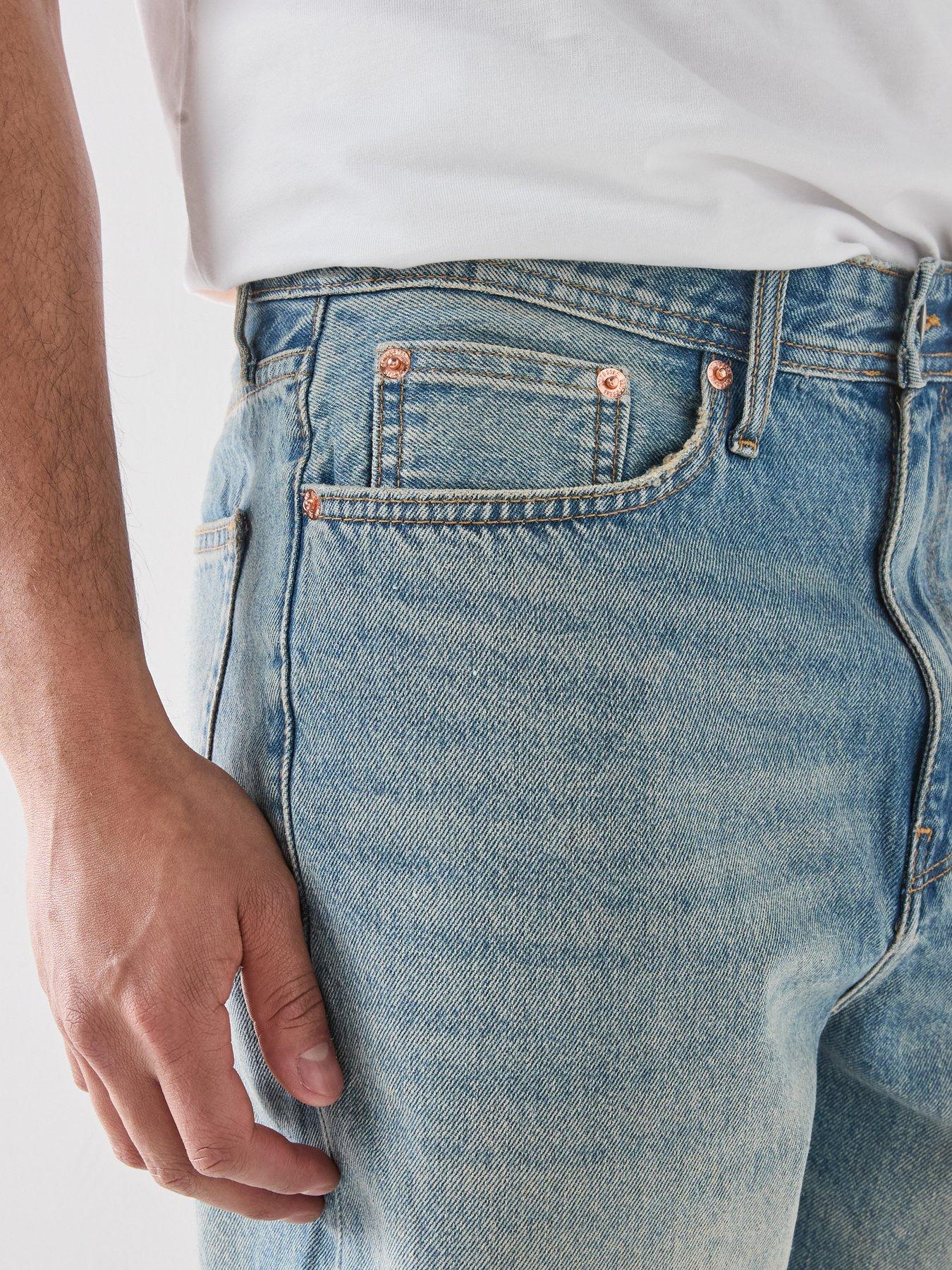 Image 4 of 6 of ONLY & SONS Fade Tint Denim Shorts - Blue