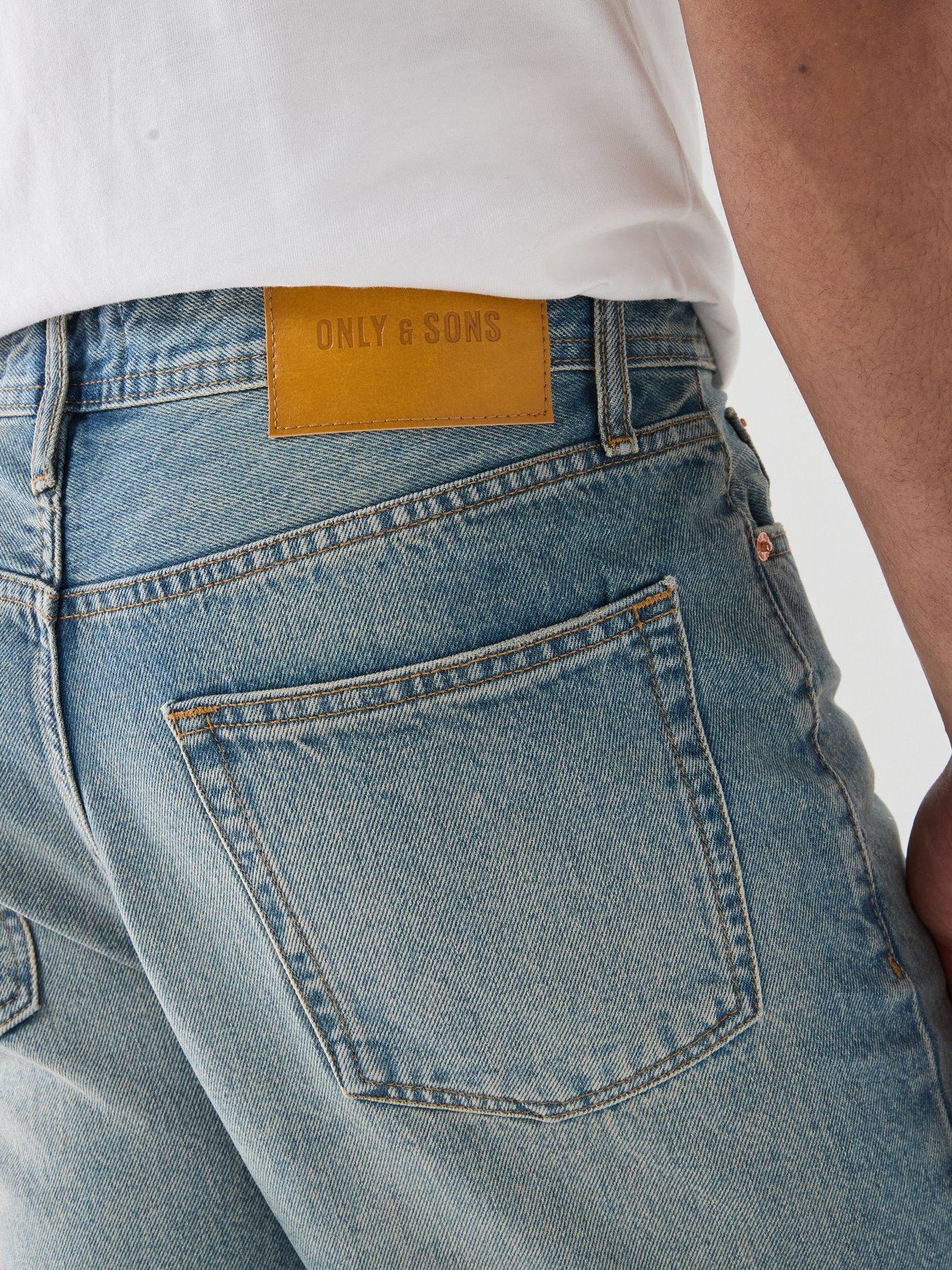 Image 6 of 6 of ONLY & SONS Fade Tint Denim Shorts - Blue